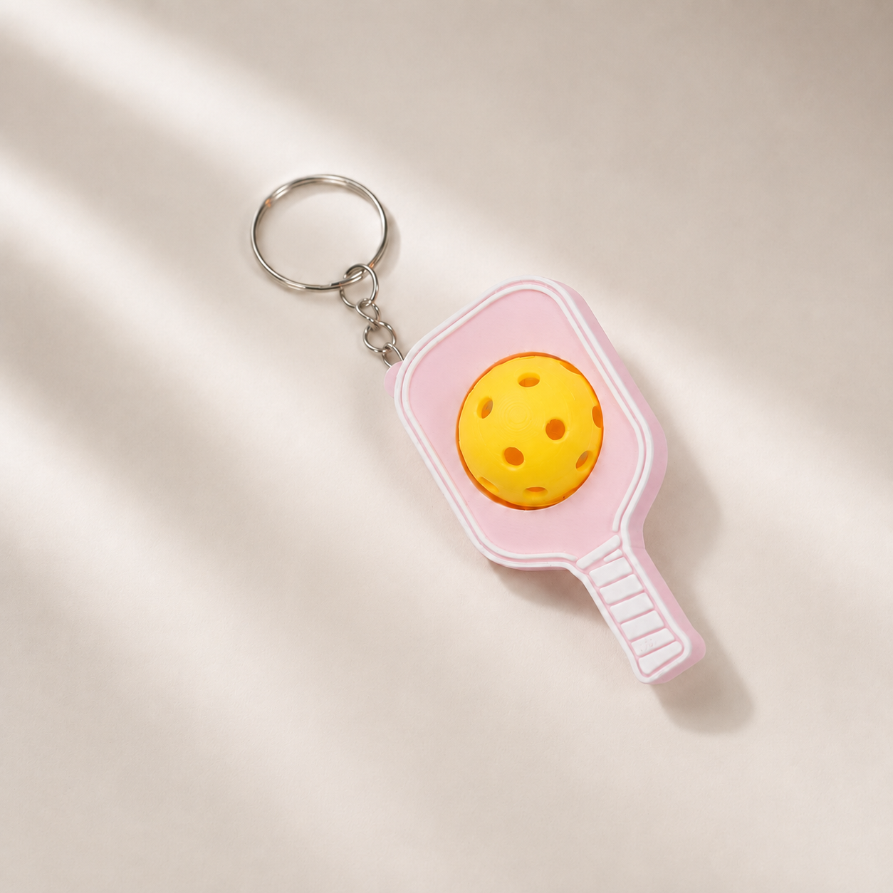 Móc Khóa Pickleball Bóng Xoay Tròn - Móc Khóa Vợt Pickleball 3D Kèm Charm Tên Theo Yêu Cầu