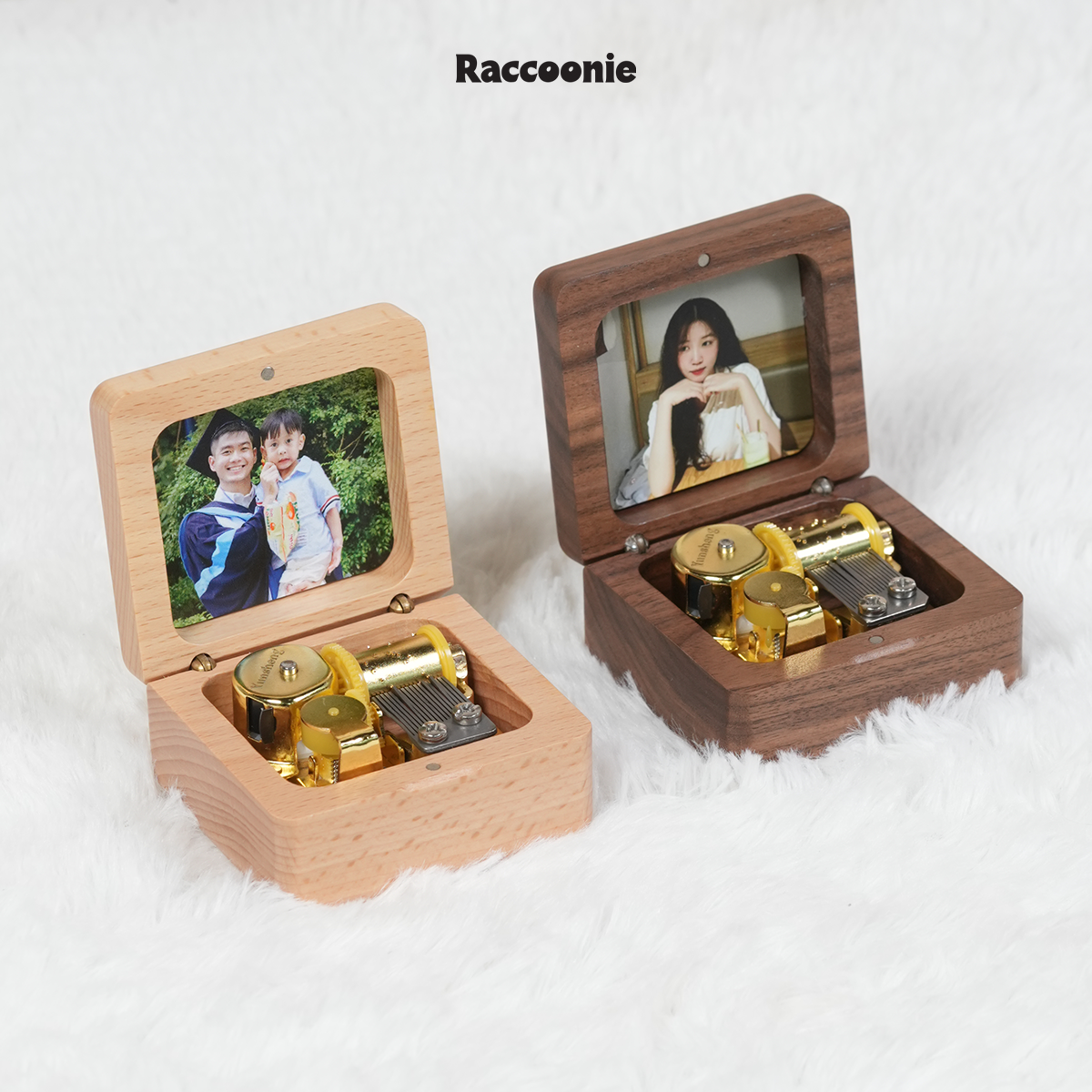Hộp nhạc cót khắc tên, in hình theo yêu cầu, hộp gỗ óc chó cao cấp, musicbox - quà tặng sinh nhật, kỷ niệm