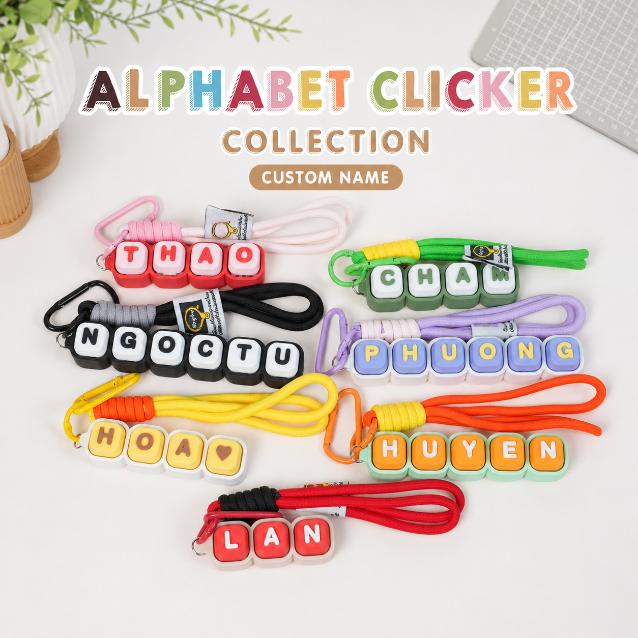 Móc Khóa Clicky Bàn Phím Custom Tên Theo Yêu Cầu – Keychain Phím Cơ Cá Nhân Hoá