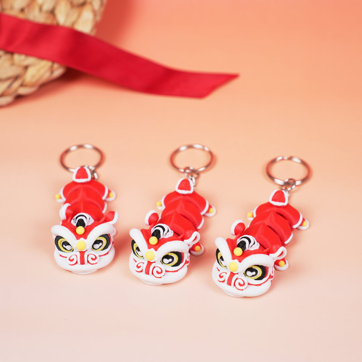 Móc Khóa Lân Sư Rồng – Thân Uốn Linh Hoạt, Phụ Kiện Treo Dịp Tết & Trung Thu