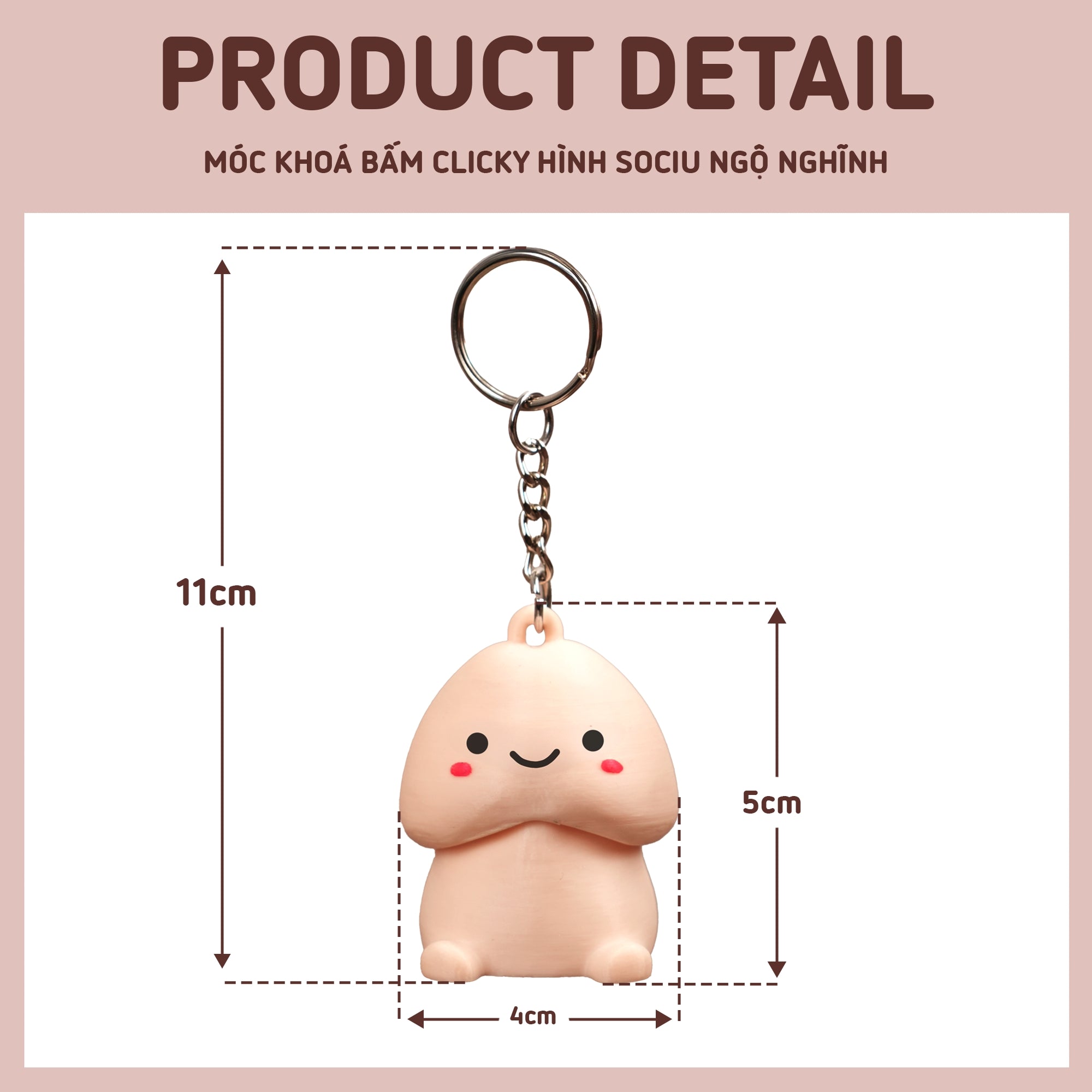MÓC KHOÁ BẤM CLICKY HÌNH SOCIU NGỘ NGHĨNH (Bản sao)