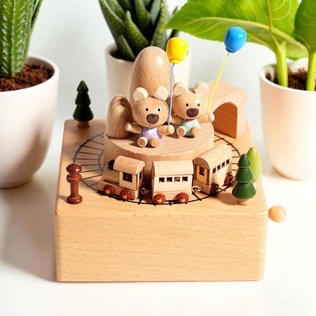 Hộp gỗ phát nhạc, hộp gỗ vòng đu quay chuyển động, hộp phát nhạc lưu niệm, Hộp nhạc khắc tên, quà tặng hộp gỗ phát nhạc cá nhân hóa - MSC001