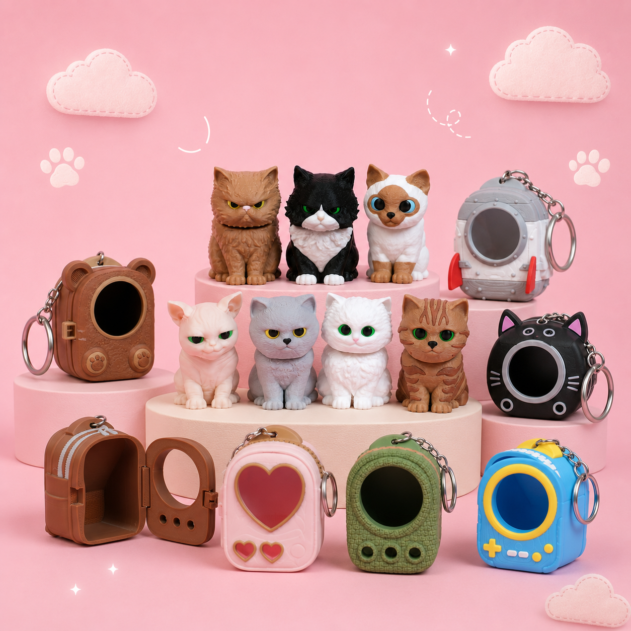 Móc Khóa MeowPack – Phụ Kiện Trang Trí Balo, Túi Xách Hình Mèo Ngộ Nghĩnh