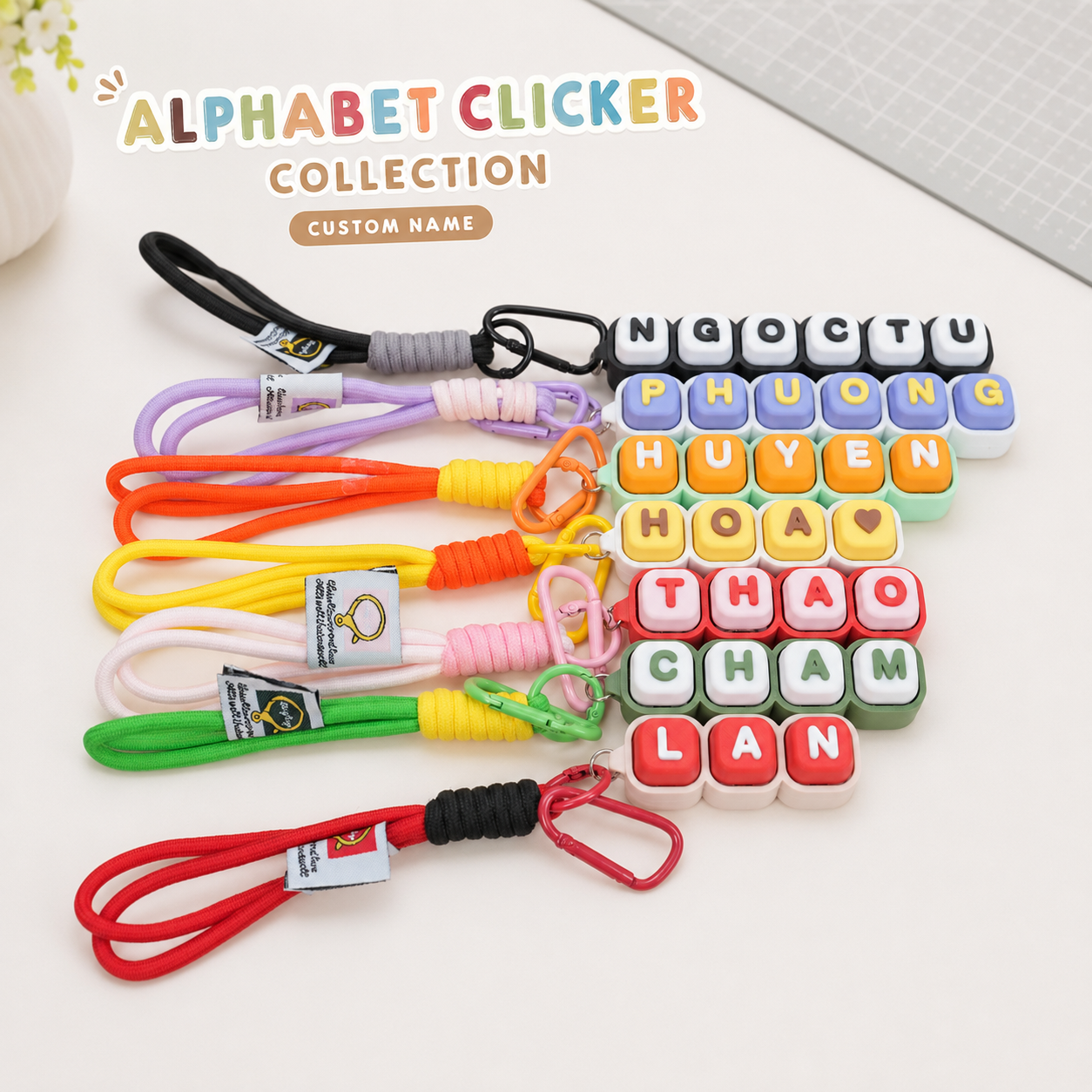 Móc Khóa Clicky Bàn Phím Custom Tên Theo Yêu Cầu – Keychain Phím Cơ Cá Nhân Hoá