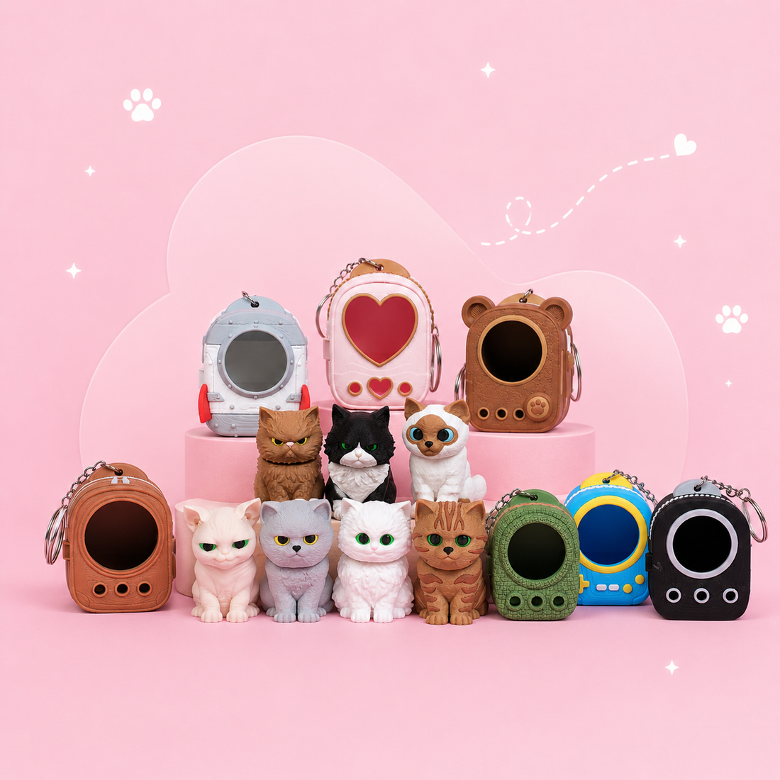 Móc Khóa MeowPack – Phụ Kiện Trang Trí Balo, Túi Xách Hình Mèo Ngộ Nghĩnh