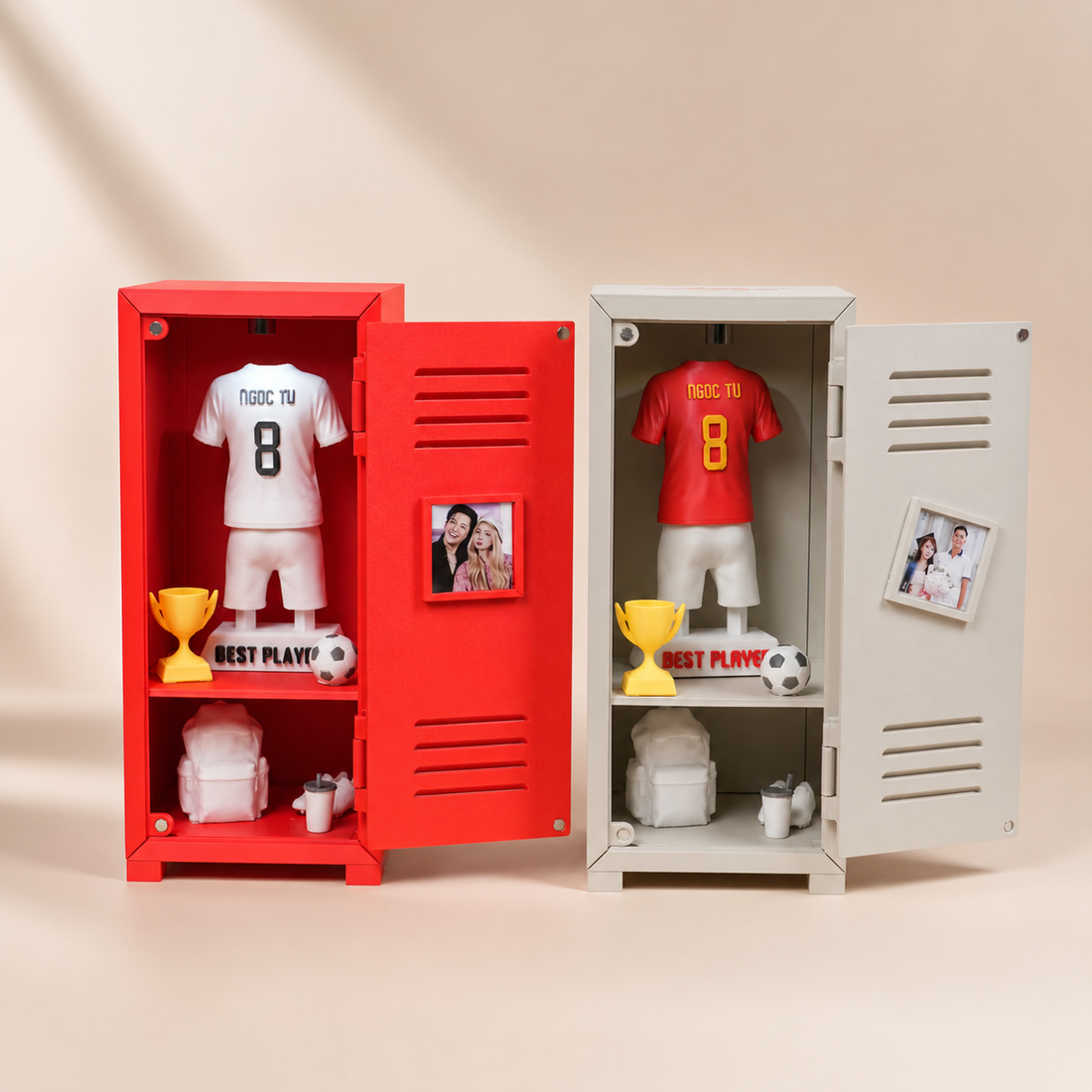Tủ Locker Custom Áo Bóng Đá - Mô Hình Tủ Đồ Thể Thao Cá Nhân Hoá Kèm Đèn Decor