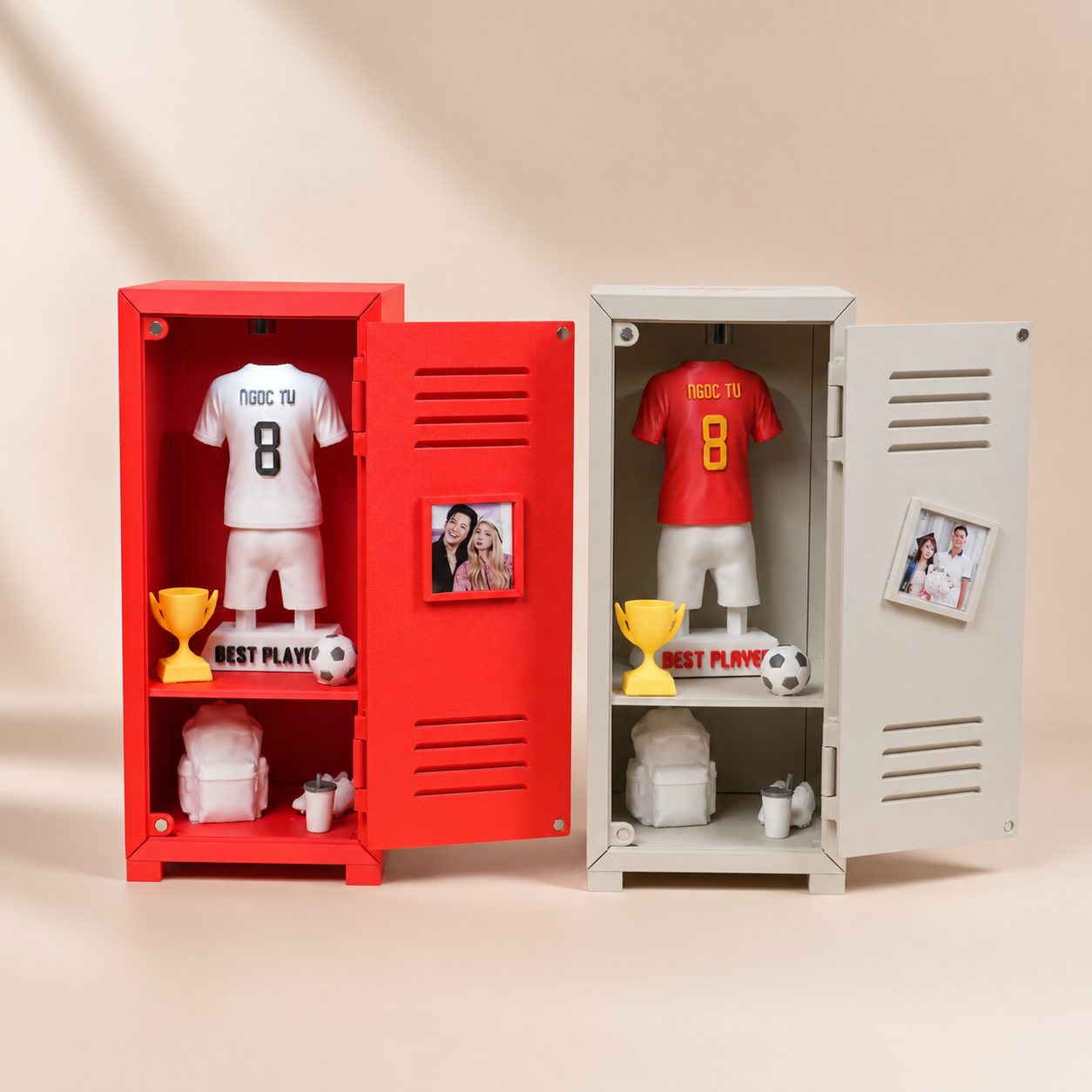 Tủ Locker Custom Áo Bóng Đá - Mô Hình Tủ Đồ Thể Thao Cá Nhân Hoá Kèm Đèn Decor