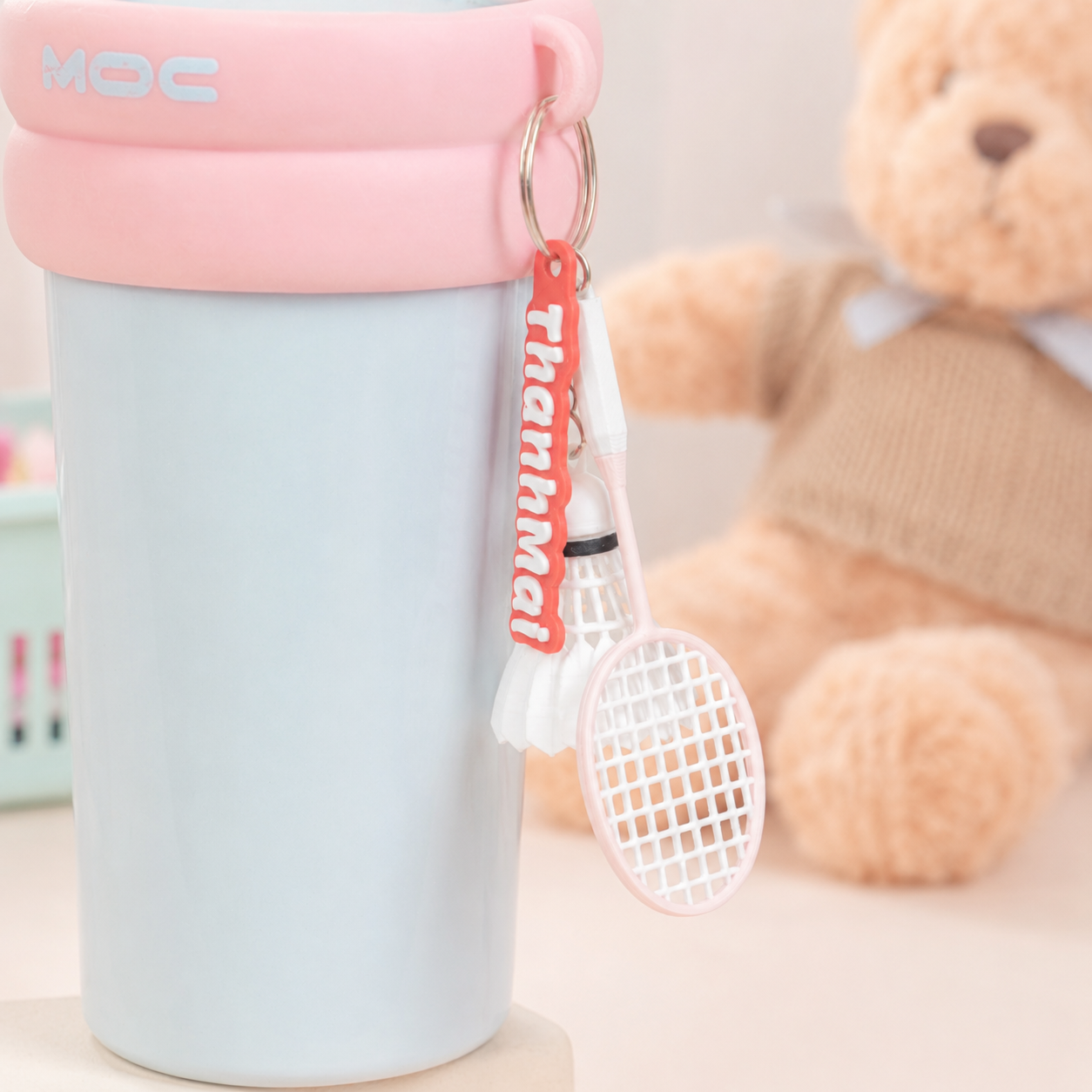 Móc Khoá Cầu Lông Custom Tên Cá Nhân Hoá