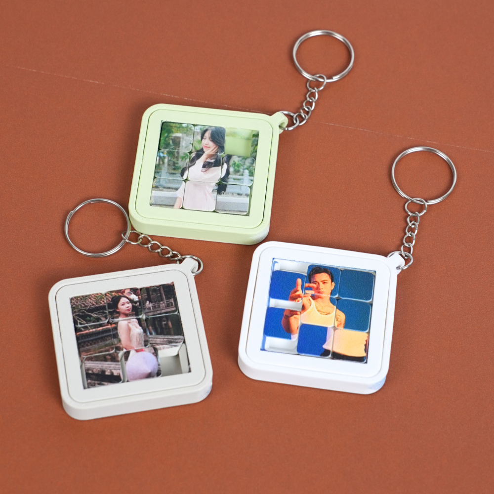 Móc Khóa Puzzle In Ảnh Theo Yêu Cầu – Keychain Ghép Hình Cá Nhân Hoá 2 Mặt