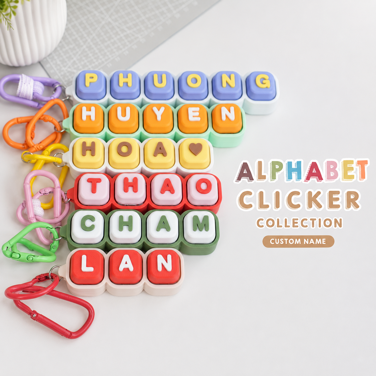 Móc Khóa Clicky Bàn Phím Custom Tên Theo Yêu Cầu – Keychain Phím Cơ Cá Nhân Hoá