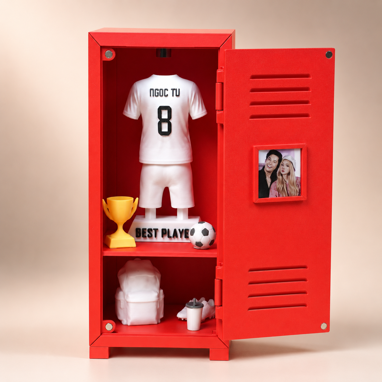 Tủ Locker Custom Áo Bóng Đá - Mô Hình Tủ Đồ Thể Thao Cá Nhân Hoá Kèm Đèn Decor