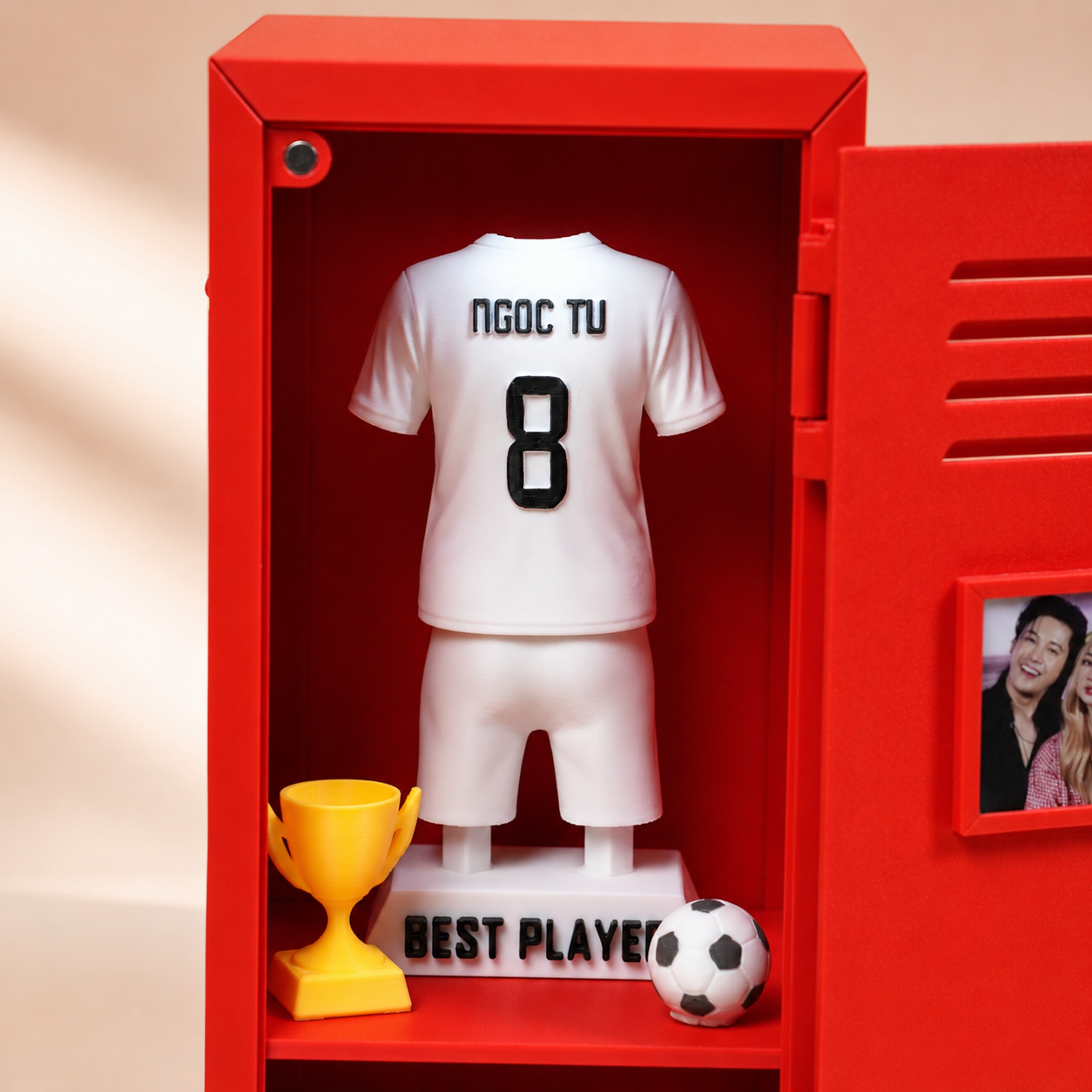 Tủ Locker Custom Áo Bóng Đá - Mô Hình Tủ Đồ Thể Thao Cá Nhân Hoá Kèm Đèn Decor