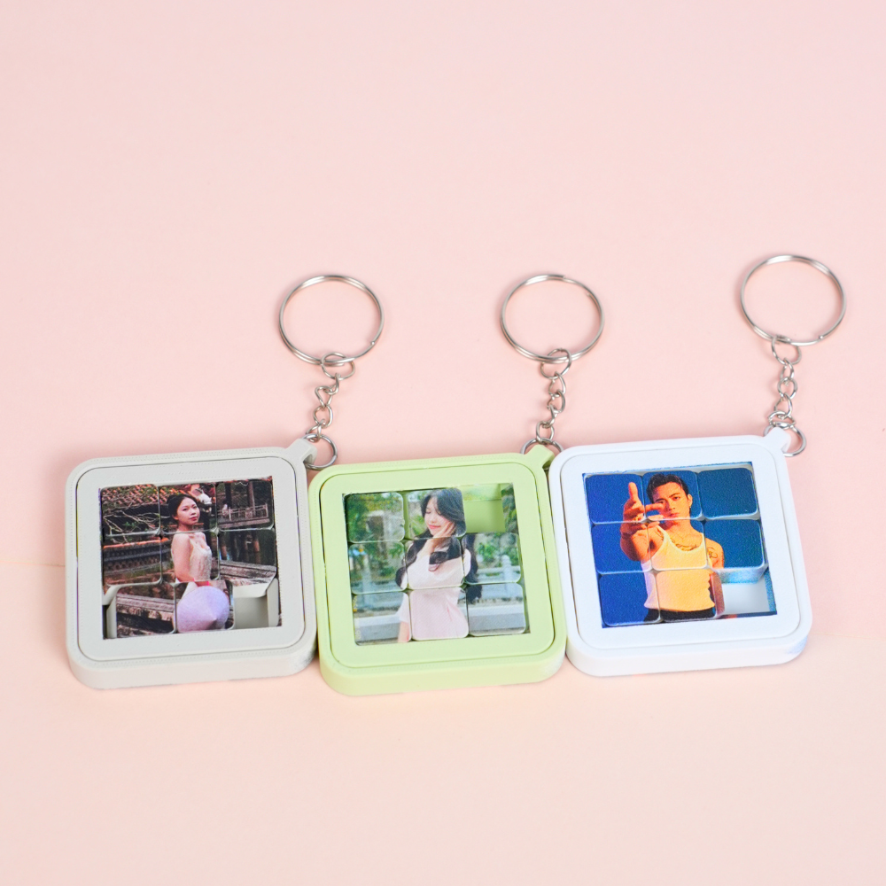 Móc Khóa Puzzle In Ảnh Theo Yêu Cầu – Keychain Ghép Hình Cá Nhân Hoá 2 Mặt