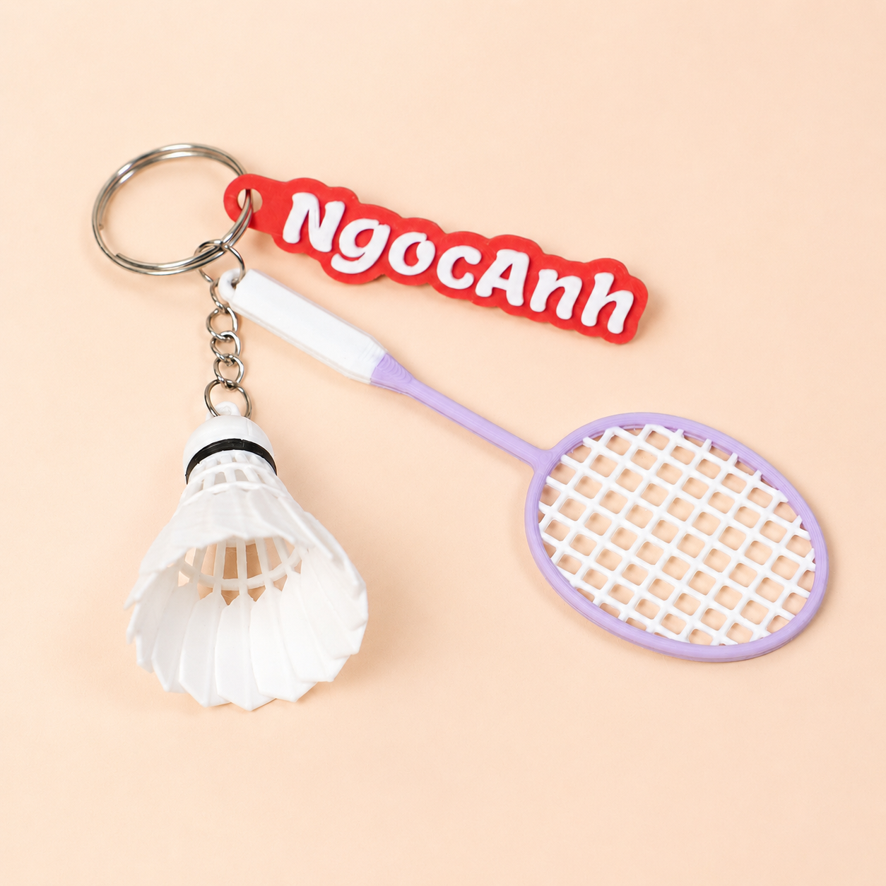 Móc Khoá Cầu Lông Custom Tên Cá Nhân Hoá