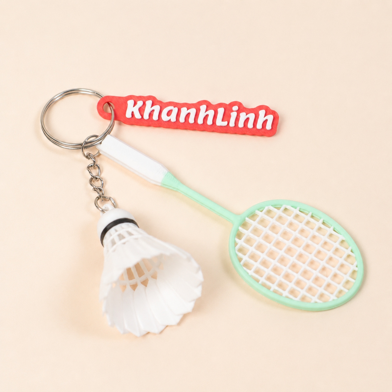 Móc Khoá Cầu Lông Custom Tên Cá Nhân Hoá