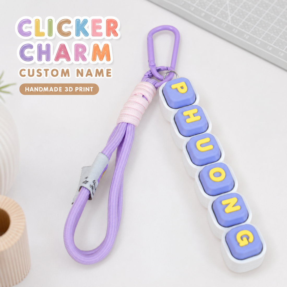 Móc Khóa Clicky Bàn Phím Custom Tên Theo Yêu Cầu – Keychain Phím Cơ Cá Nhân Hoá
