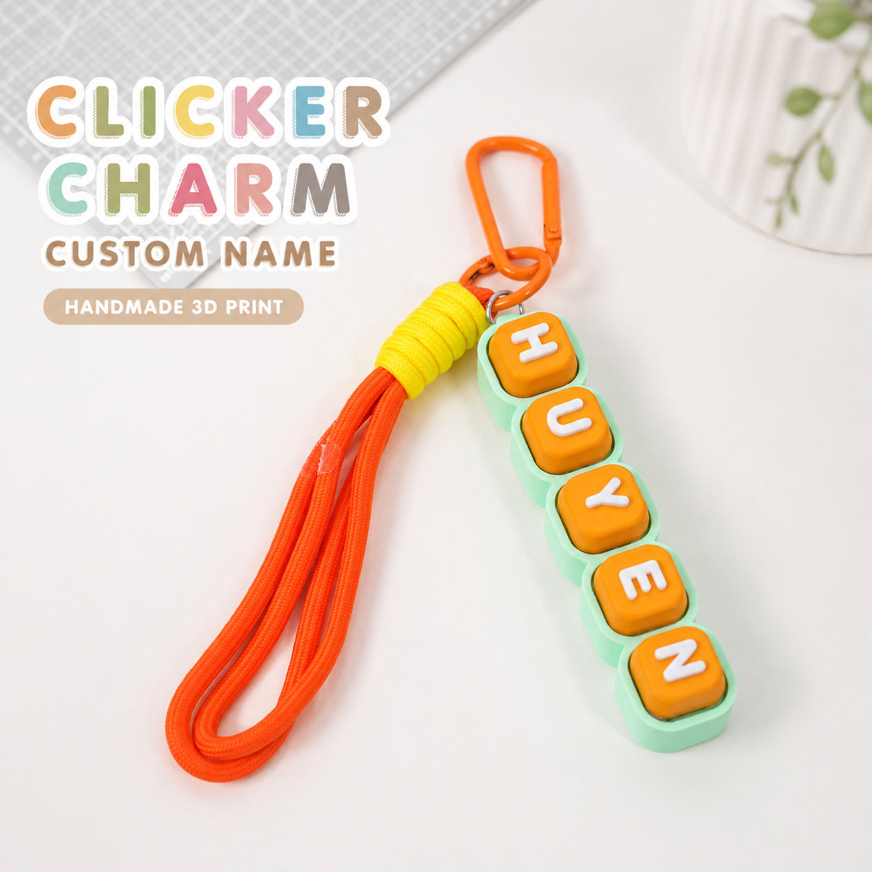 Móc Khóa Clicky Bàn Phím Custom Tên Theo Yêu Cầu – Keychain Phím Cơ Cá Nhân Hoá