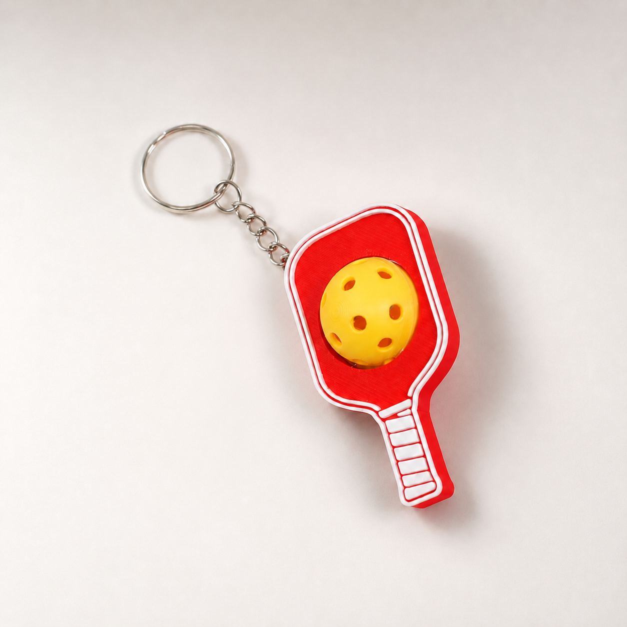 Móc Khóa Pickleball Bóng Xoay Tròn - Móc Khóa Vợt Pickleball 3D Kèm Charm Tên Theo Yêu Cầu