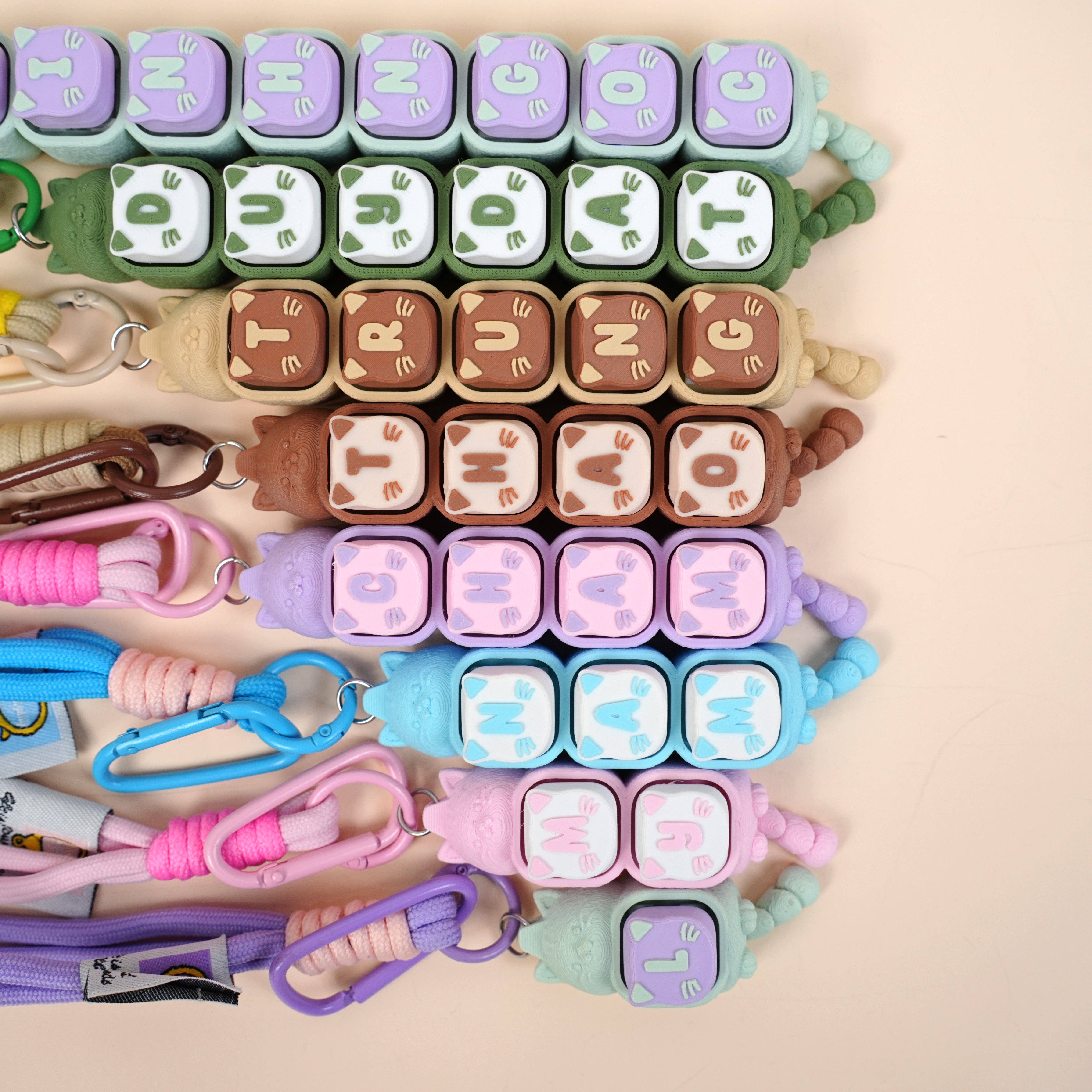 MÓC KHÓA KEYCAP CLICKY 3D KITTEN – TÙY CHỌN 1–10 KÝ TỰ