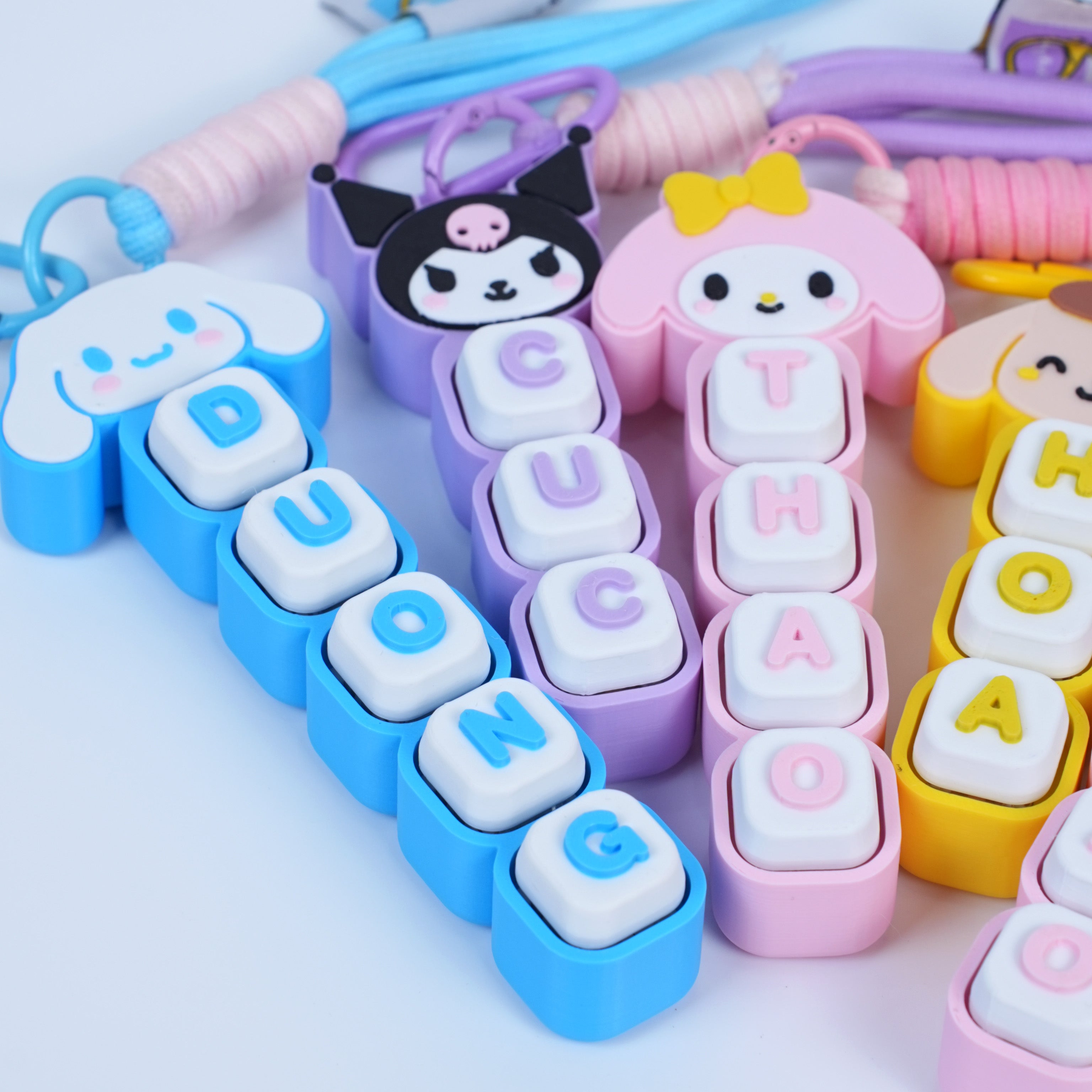 Móc Khóa Keycap Nhân Vật Hoạt Hình Custom Tên Theo Yêu Cầu – Keychain Phím Cơ Cá Nhân Hoá