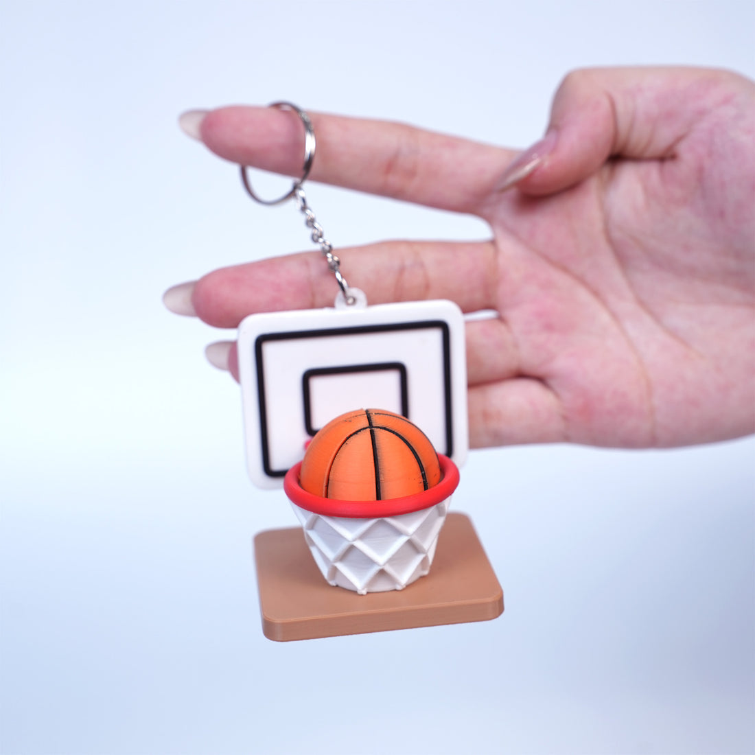 Keychain Clicky Bóng Rổ – Móc Khóa Rổ Bóng Mini Vui Tay Cho Người Yêu Thể Thao