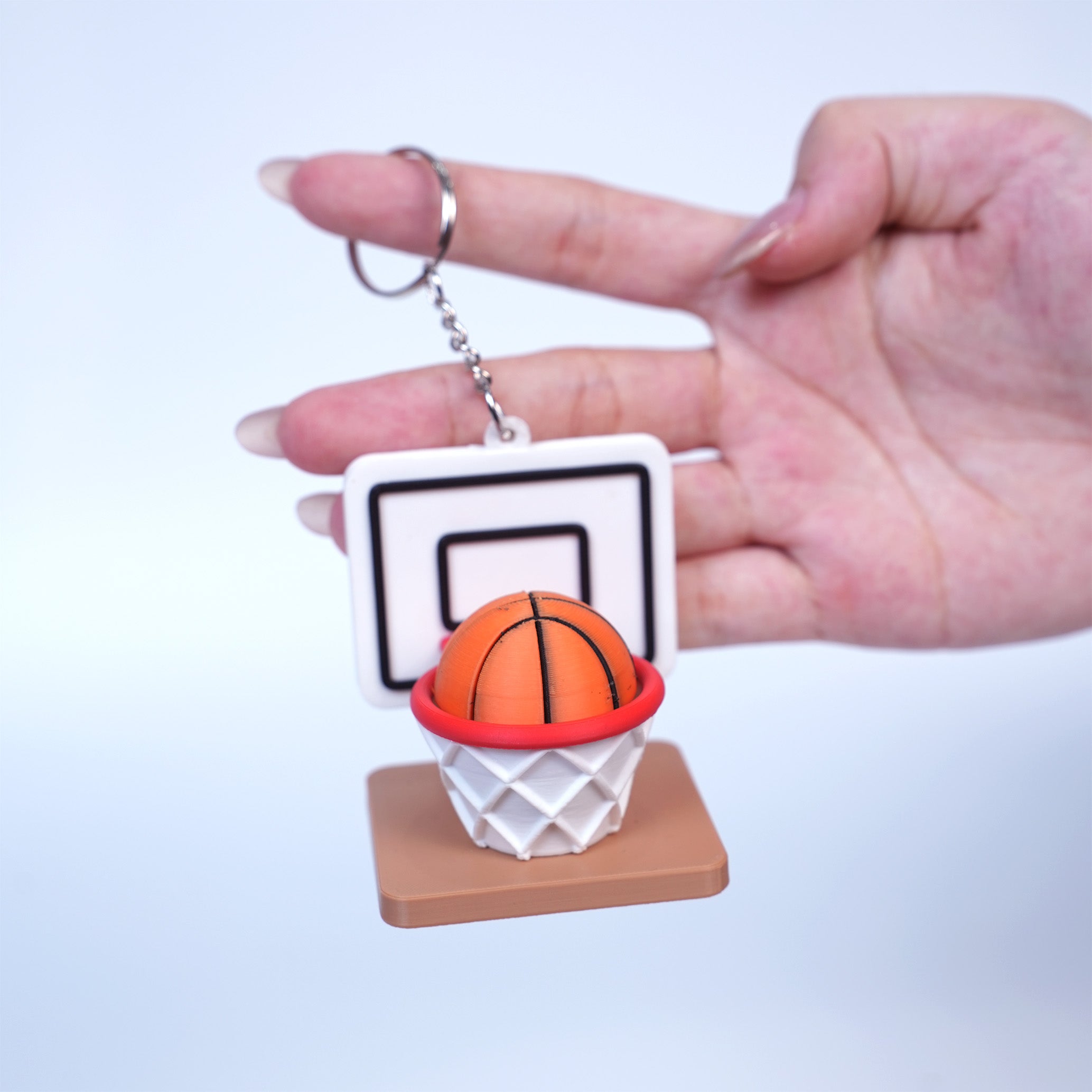 Keychain Clicky Bóng Rổ – Móc Khóa Rổ Bóng Mini Vui Tay Cho Người Yêu Thể Thao