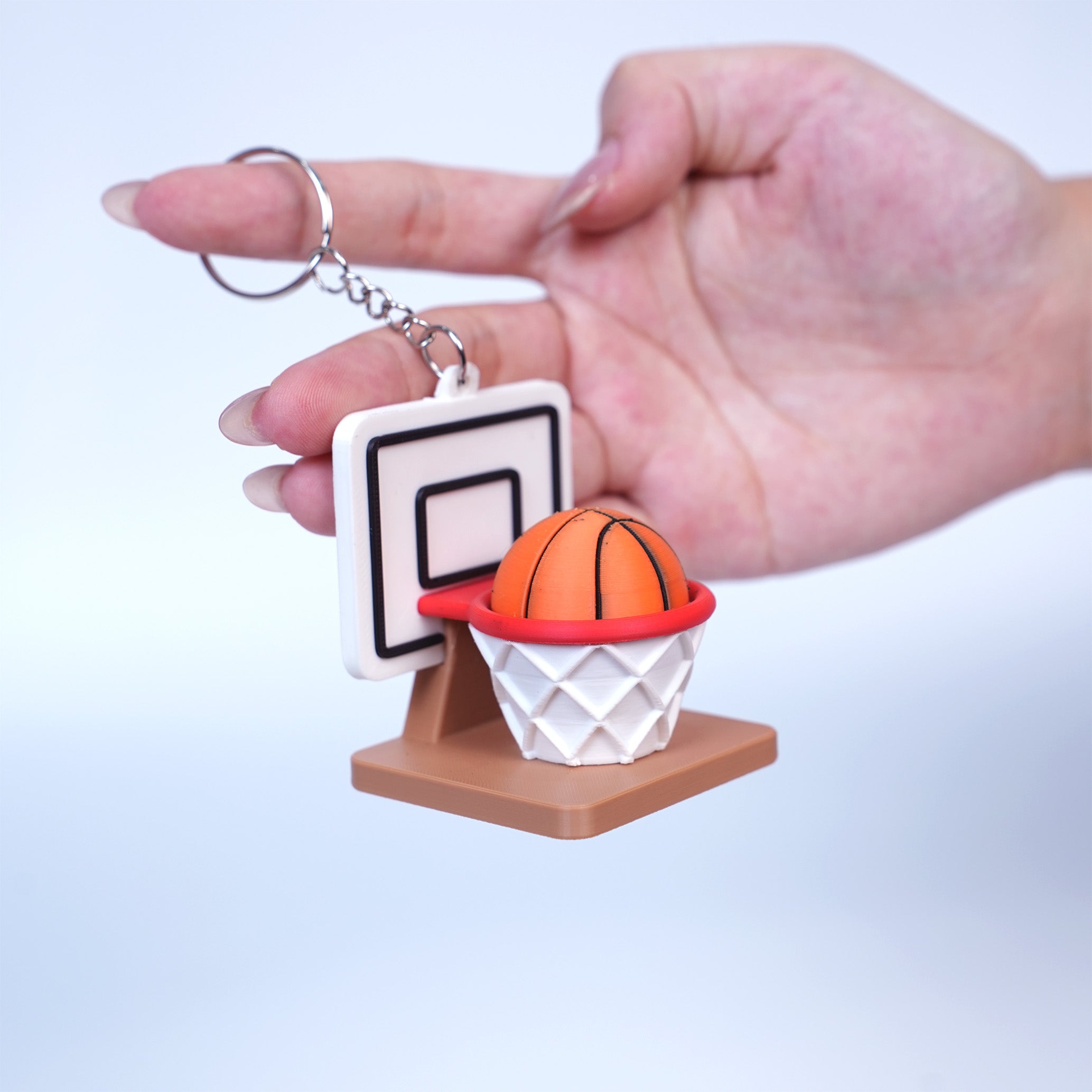 Keychain Clicky Bóng Rổ – Móc Khóa Rổ Bóng Mini Vui Tay Cho Người Yêu Thể Thao
