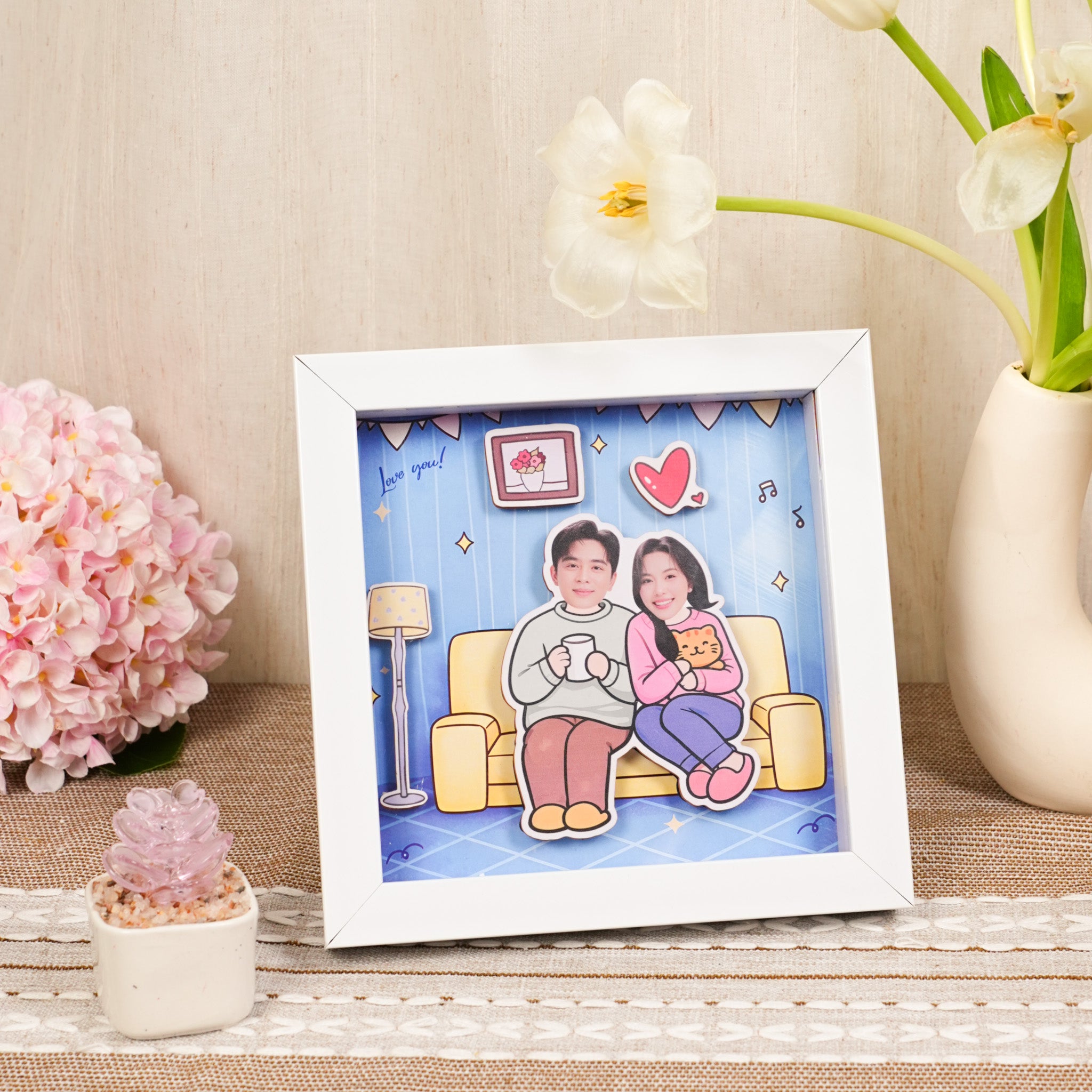 Khung ảnh 3D cặp đôi  - Thiết kế theo yêu cầu