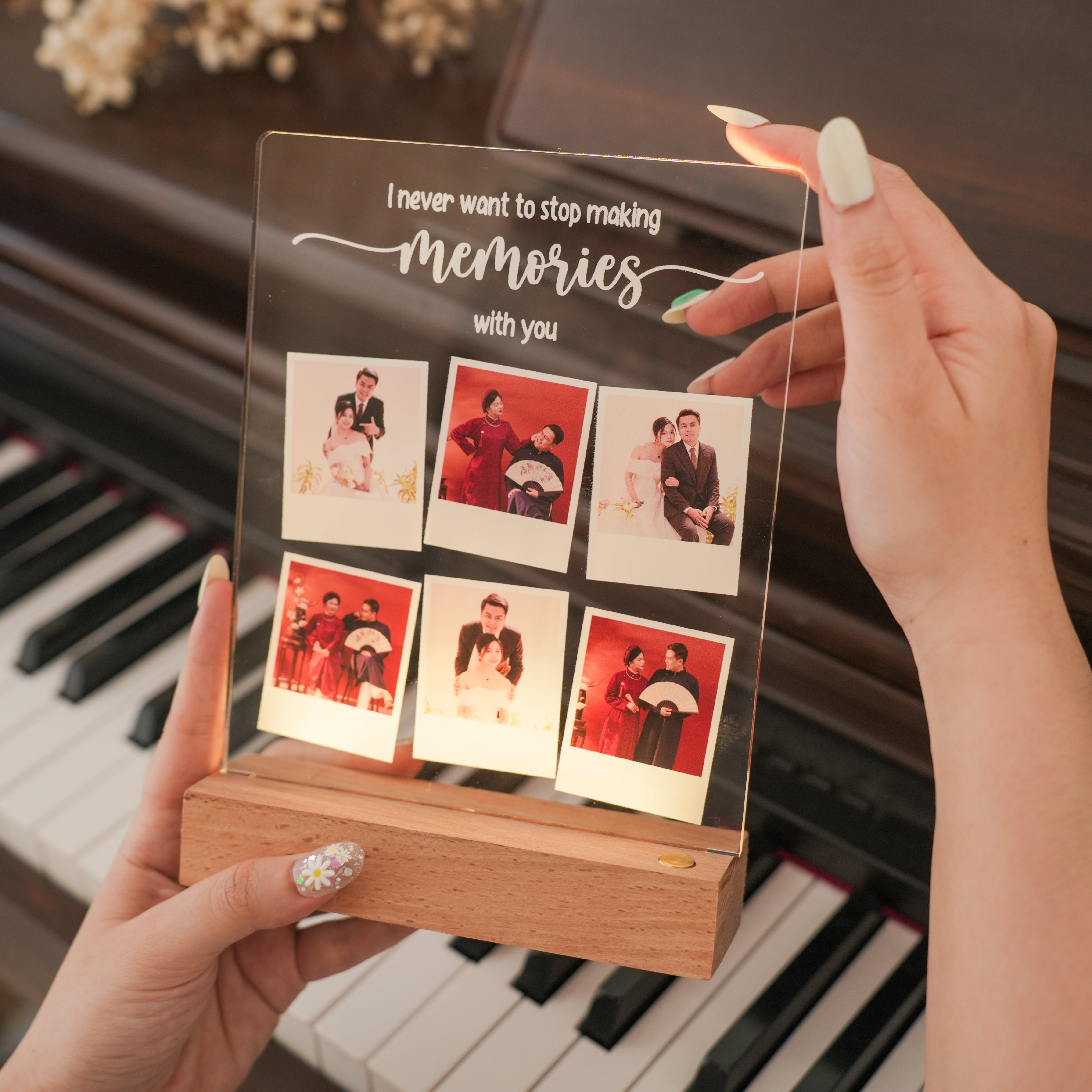 ĐÈN NGỦ QUÀ CƯỚI - Thiết kế theo yêu cầu - Đèn LED 3D trang trí phòng, quà tặng đặc biệt