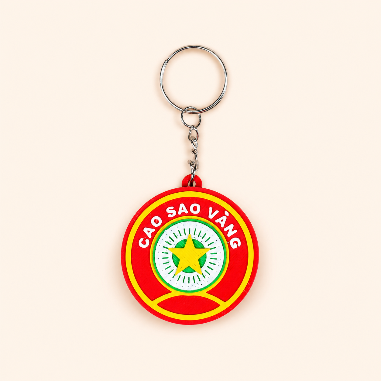 Móc Khóa Cao Sao Vàng - Mô Hình Hộp Dầu Mini, Quà Tặng Lưu Niệm Độc Đáo