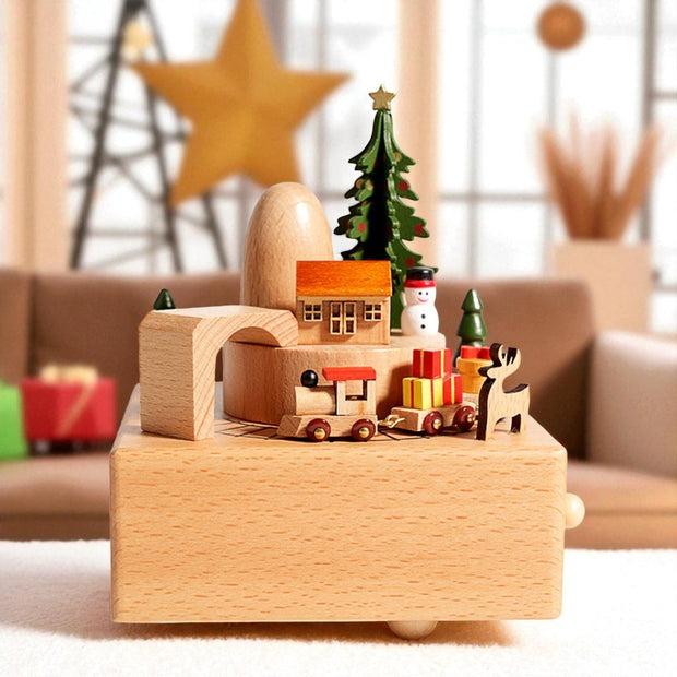 Hộp gỗ phát nhạc, hộp gỗ vòng đu quay chuyển động, hộp phát nhạc lưu niệm, Hộp nhạc khắc tên, quà tặng hộp gỗ phát nhạc cá nhân hóa - MSC001