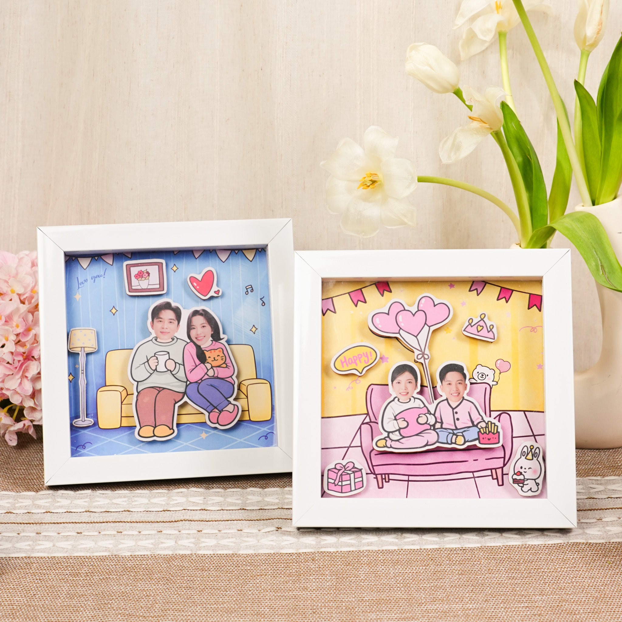 Khung ảnh 3D cặp đôi  - Thiết kế theo yêu cầu