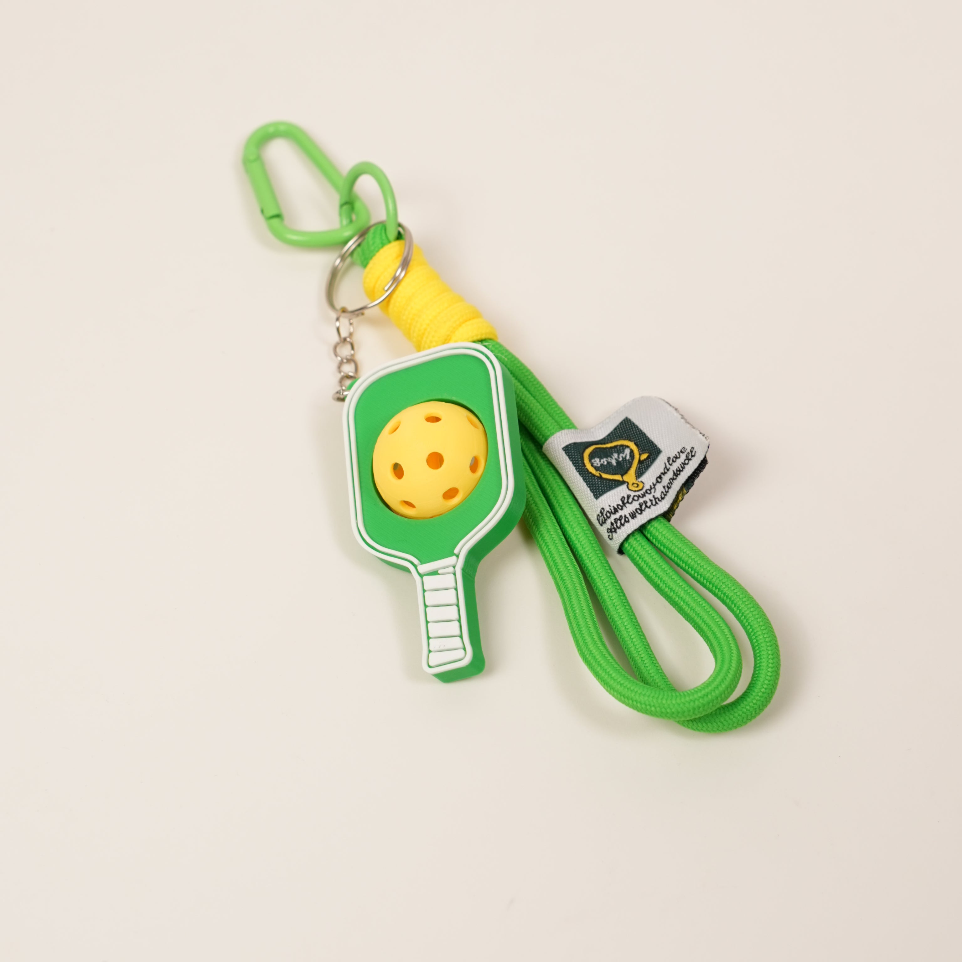Móc Khóa Pickleball Bóng Xoay Tròn - Móc Khóa Vợt Pickleball 3D Kèm Charm Tên Theo Yêu Cầu
