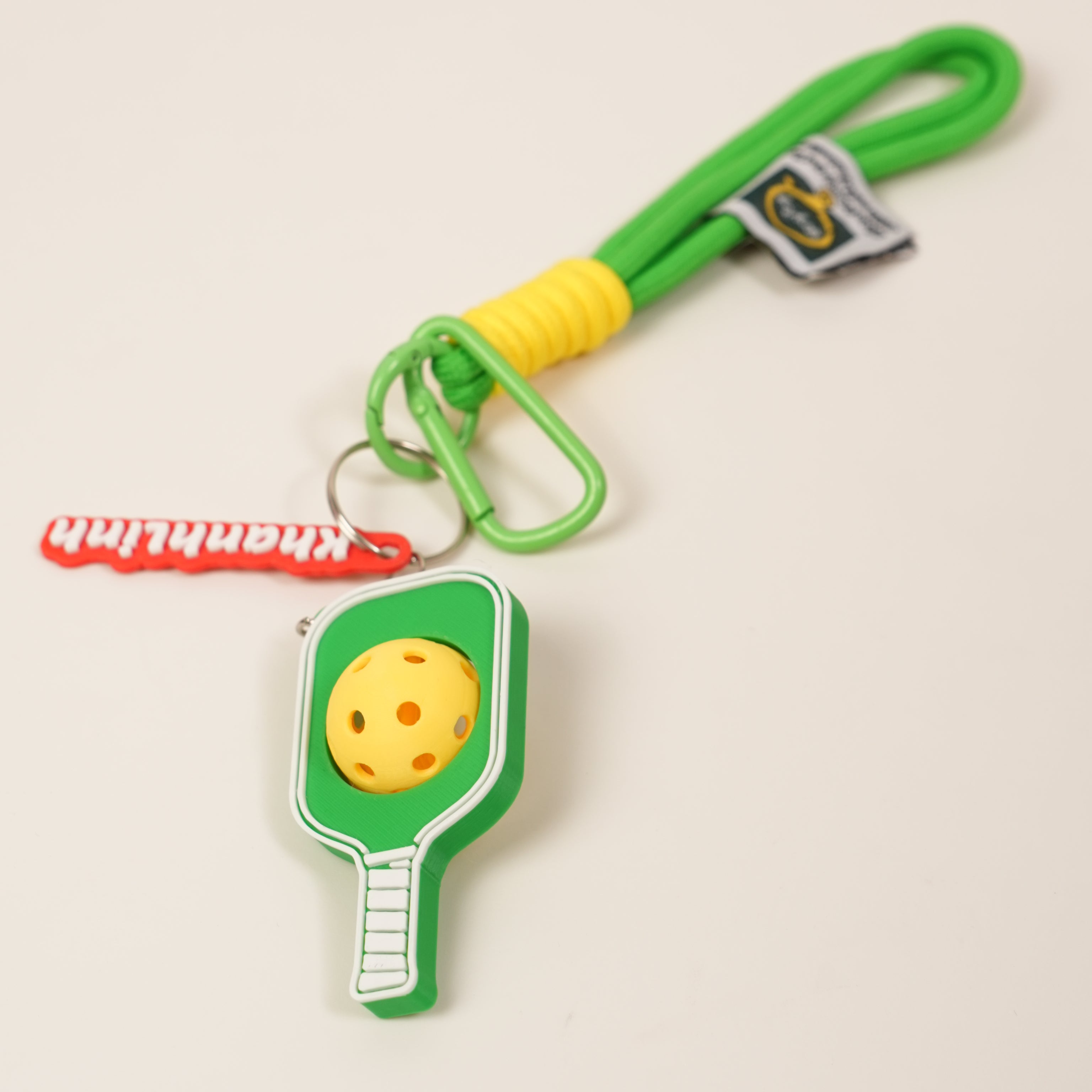 Móc Khóa Pickleball Bóng Xoay Tròn - Móc Khóa Vợt Pickleball 3D Kèm Charm Tên Theo Yêu Cầu