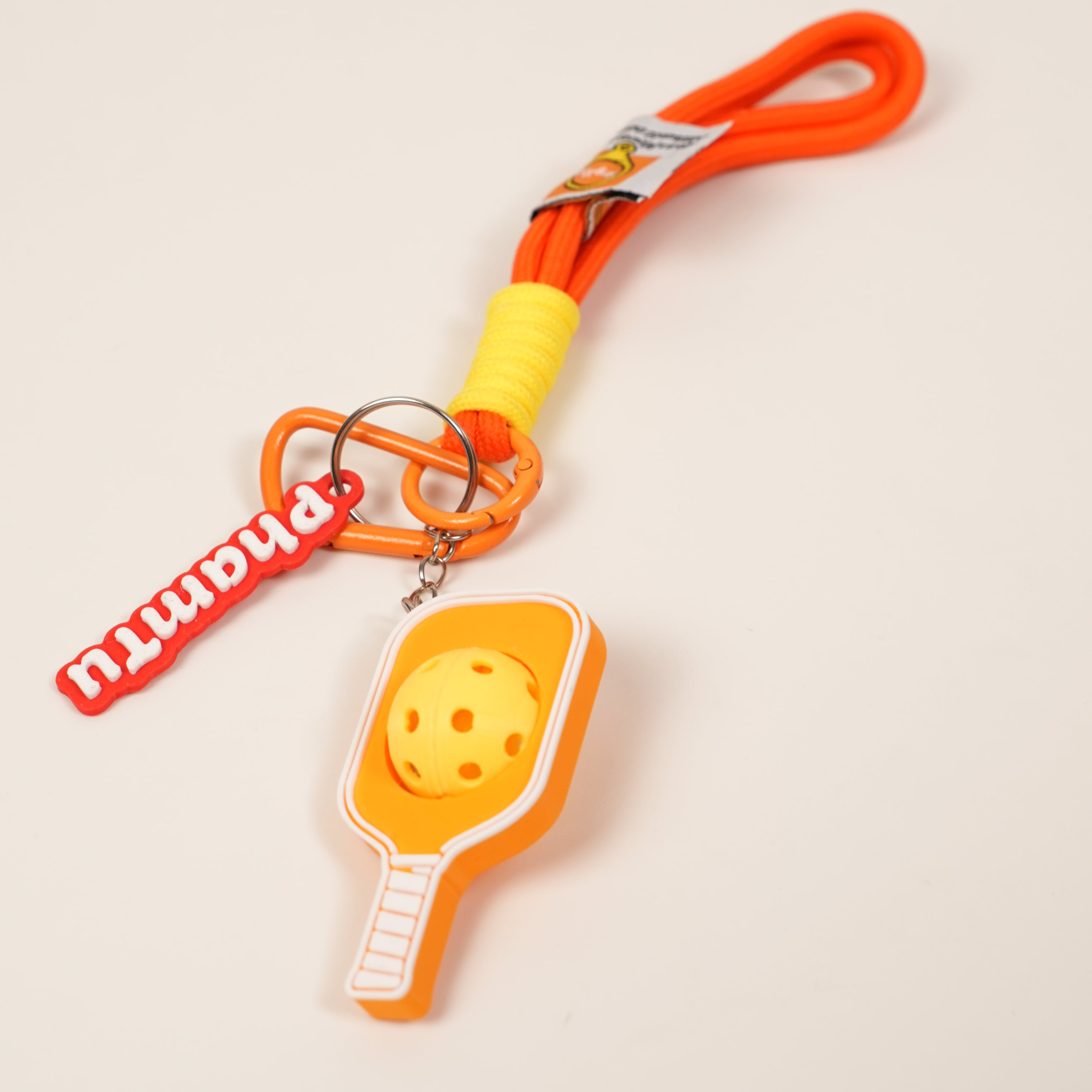Móc Khóa Pickleball Bóng Xoay Tròn - Móc Khóa Vợt Pickleball 3D Kèm Charm Tên Theo Yêu Cầu