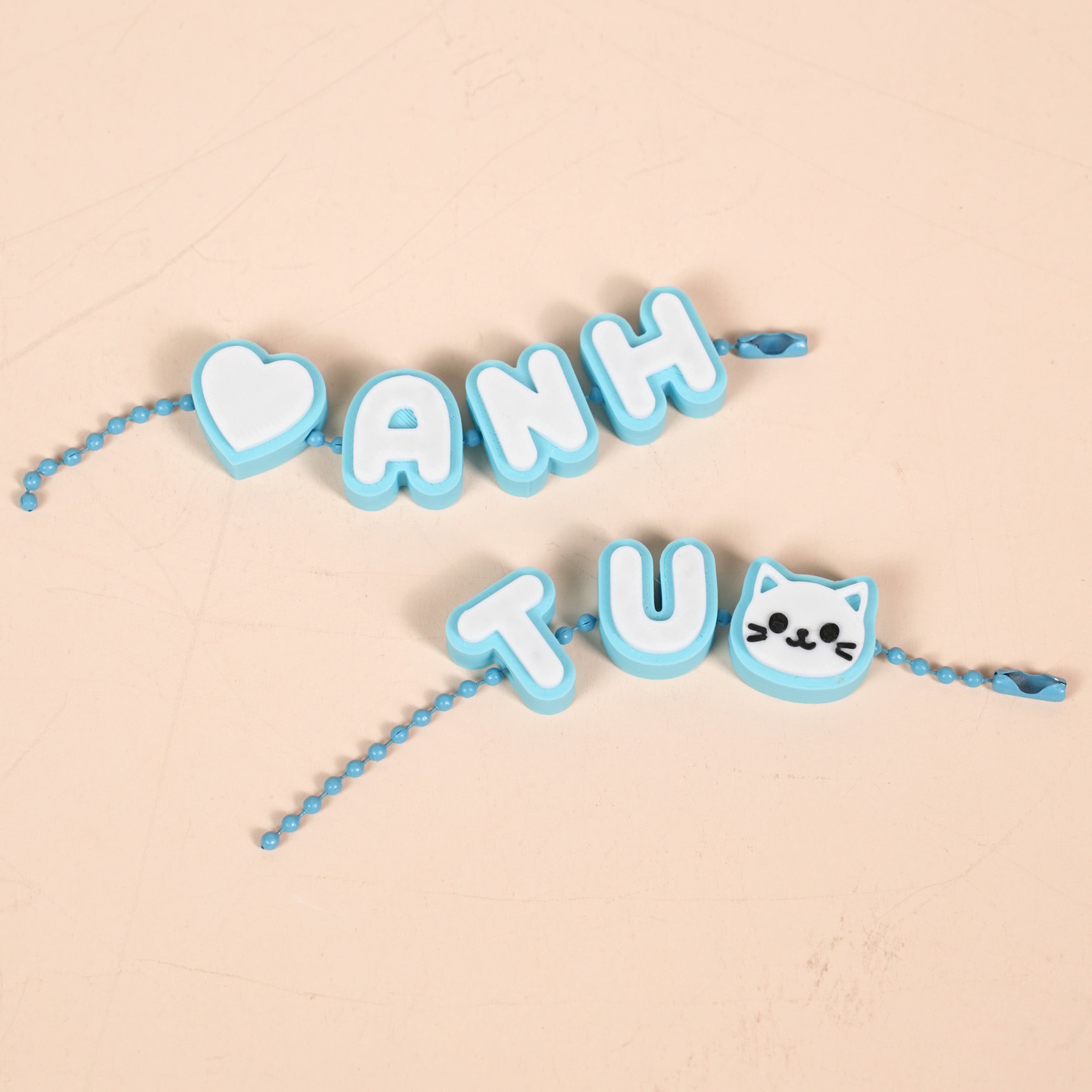 Charm Chữ Đục Mini Trang Trí Keychain - Charm Chữ Cái Pastel Tự Lắp Tên Cá Nhân Hoá