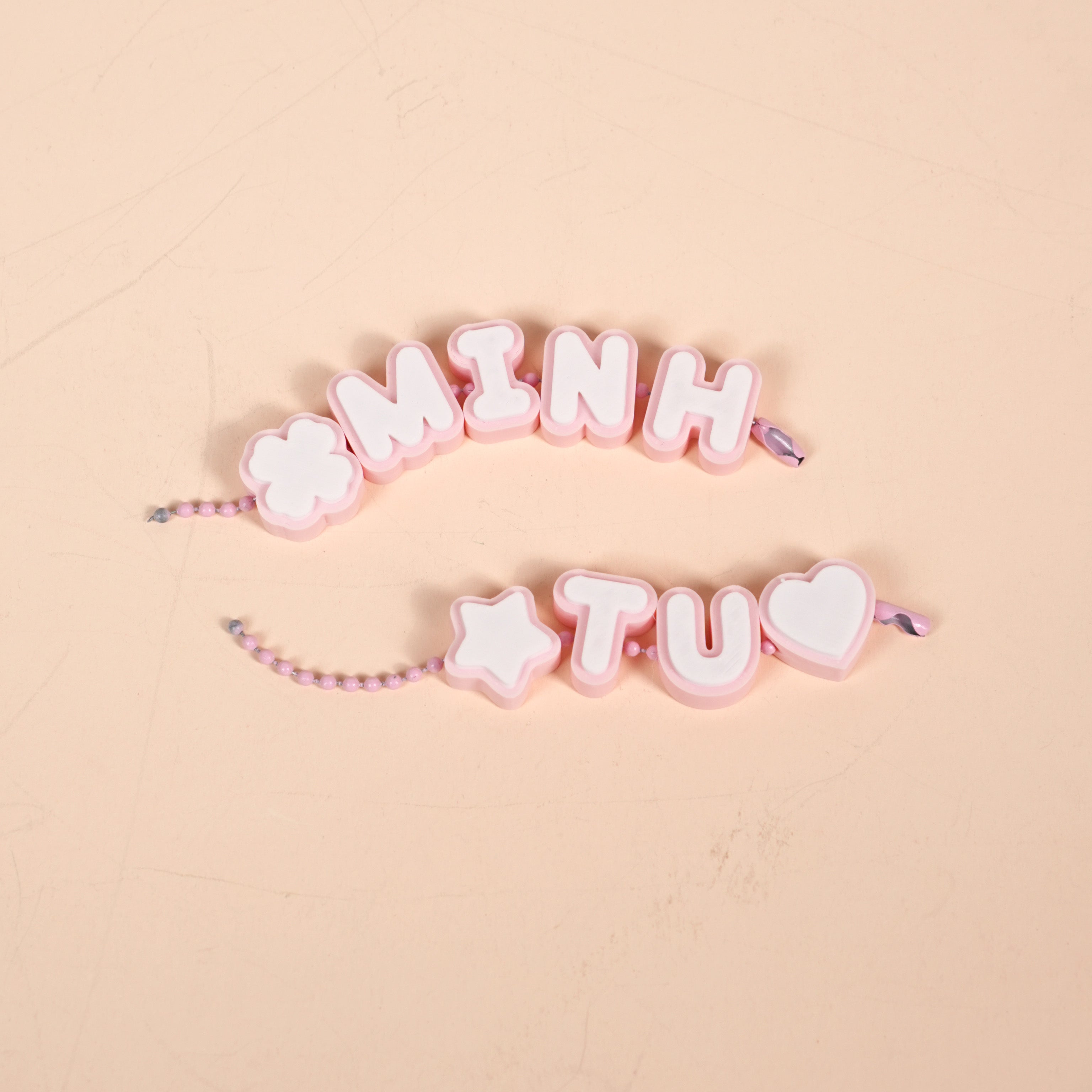 Charm Chữ Đục Mini Trang Trí Keychain - Charm Chữ Cái Pastel Tự Lắp Tên Cá Nhân Hoá