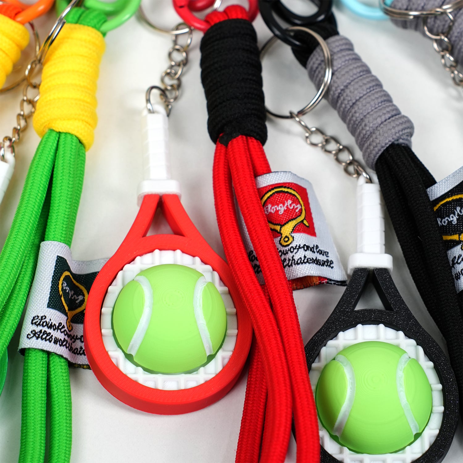 Móc Khoá Clicky Tennis Custom Tên Cá Nhân Hoá - Móc Khóa Vợt Tennis Mini Kèm Charm Tên
