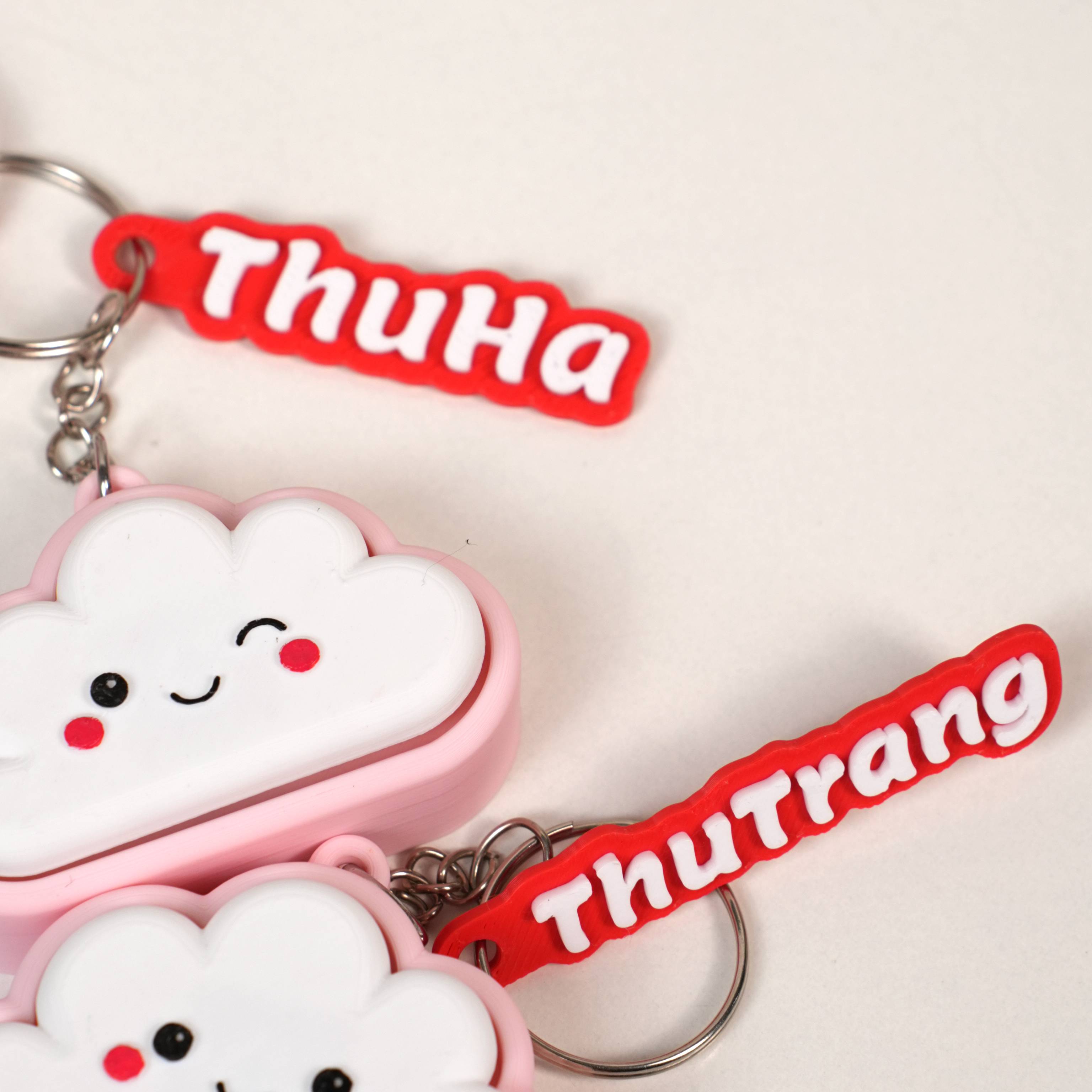Móc Khoá Clicky Đám Mây Dễ Thương – Phụ Kiện Treo Túi, Quà Tặng In Tên Cá Nhân Hoá