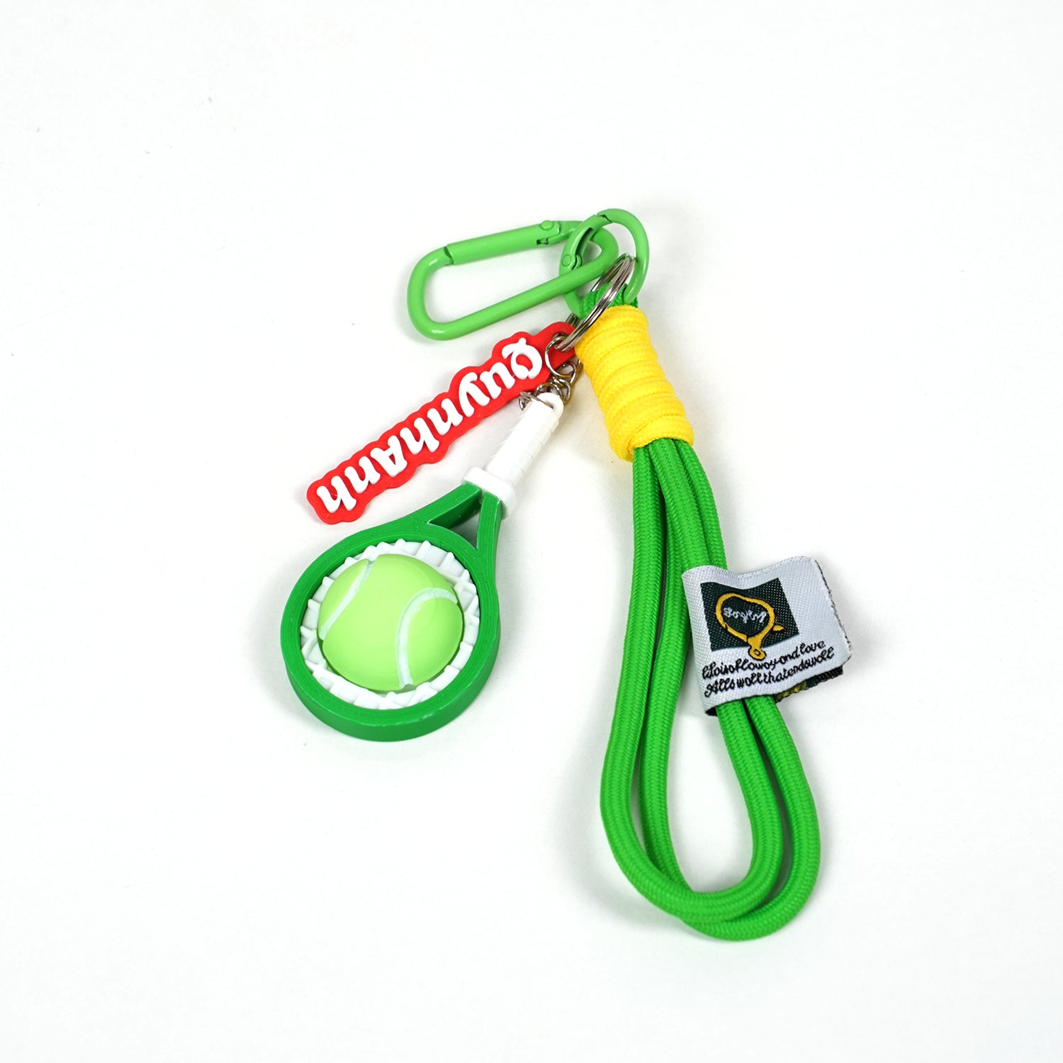 Móc Khoá Clicky Tennis Custom Tên Cá Nhân Hoá - Móc Khóa Vợt Tennis Mini Kèm Charm Tên