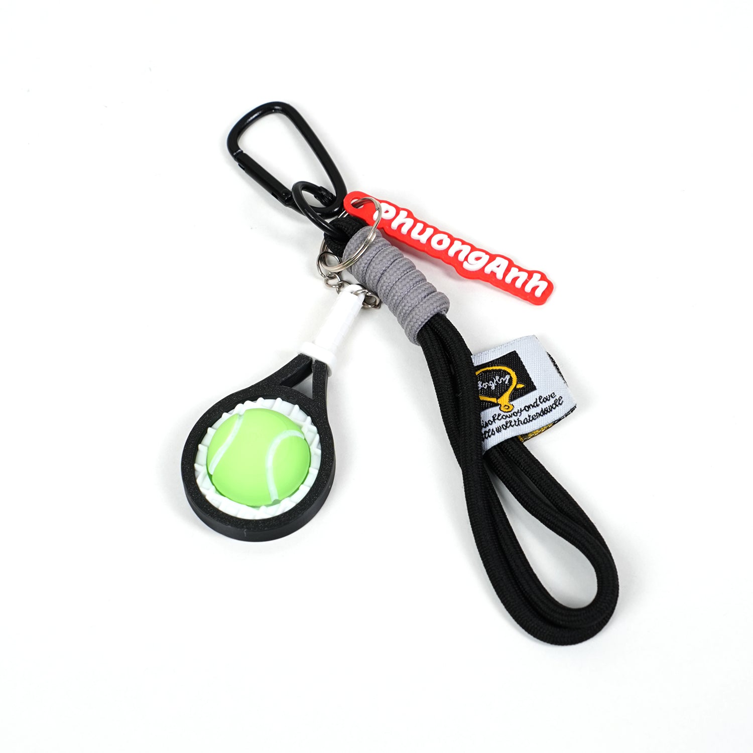 Móc Khoá Clicky Tennis Custom Tên Cá Nhân Hoá - Móc Khóa Vợt Tennis Mini Kèm Charm Tên
