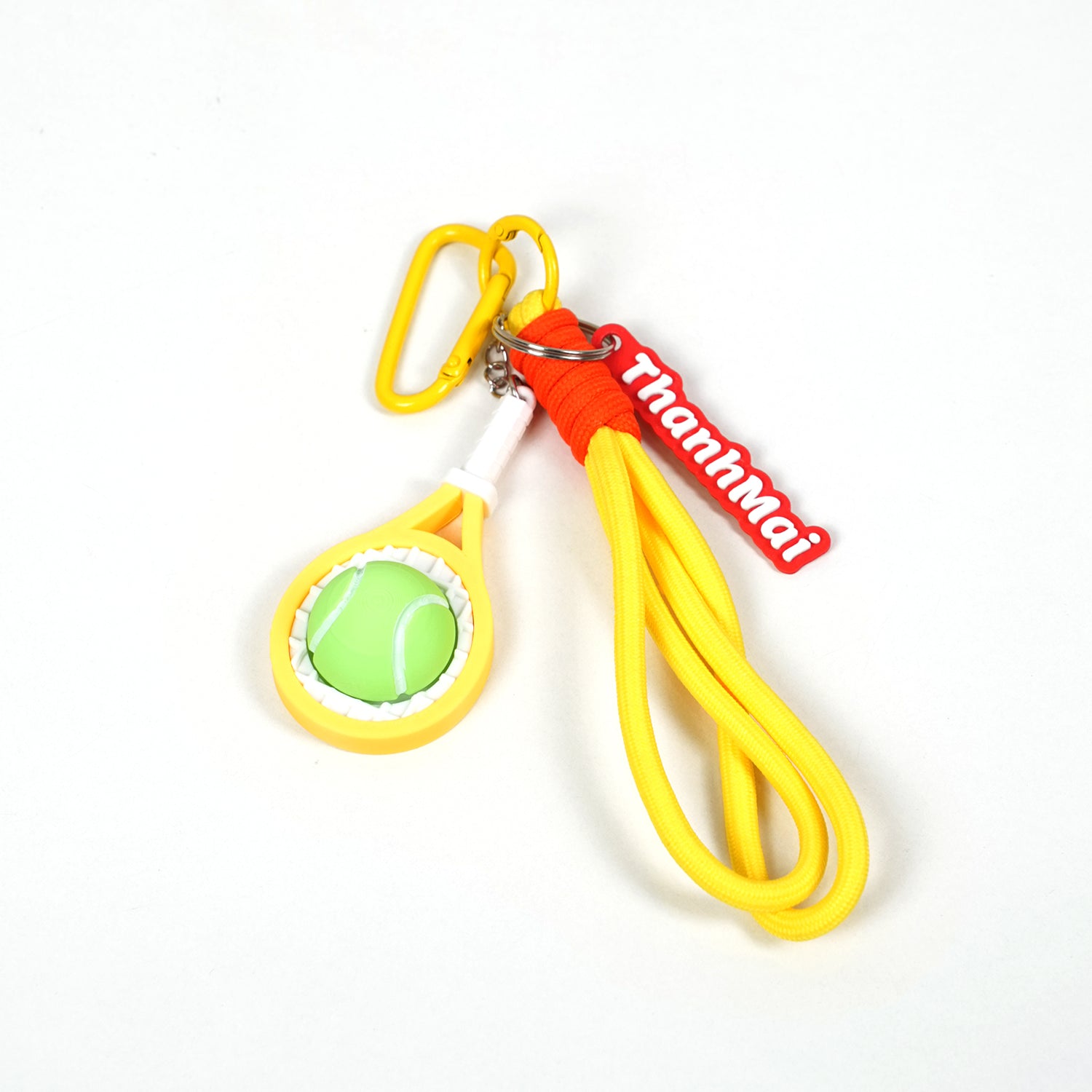 Móc Khoá Clicky Tennis Custom Tên Cá Nhân Hoá - Móc Khóa Vợt Tennis Mini Kèm Charm Tên