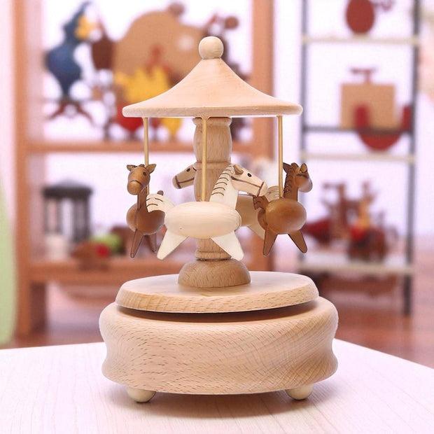 Hộp gỗ phát nhạc, hộp gỗ vòng đu quay chuyển động, hộp phát nhạc lưu niệm, Hộp nhạc khắc tên, quà tặng hộp gỗ phát nhạc cá nhân hóa - MSC001