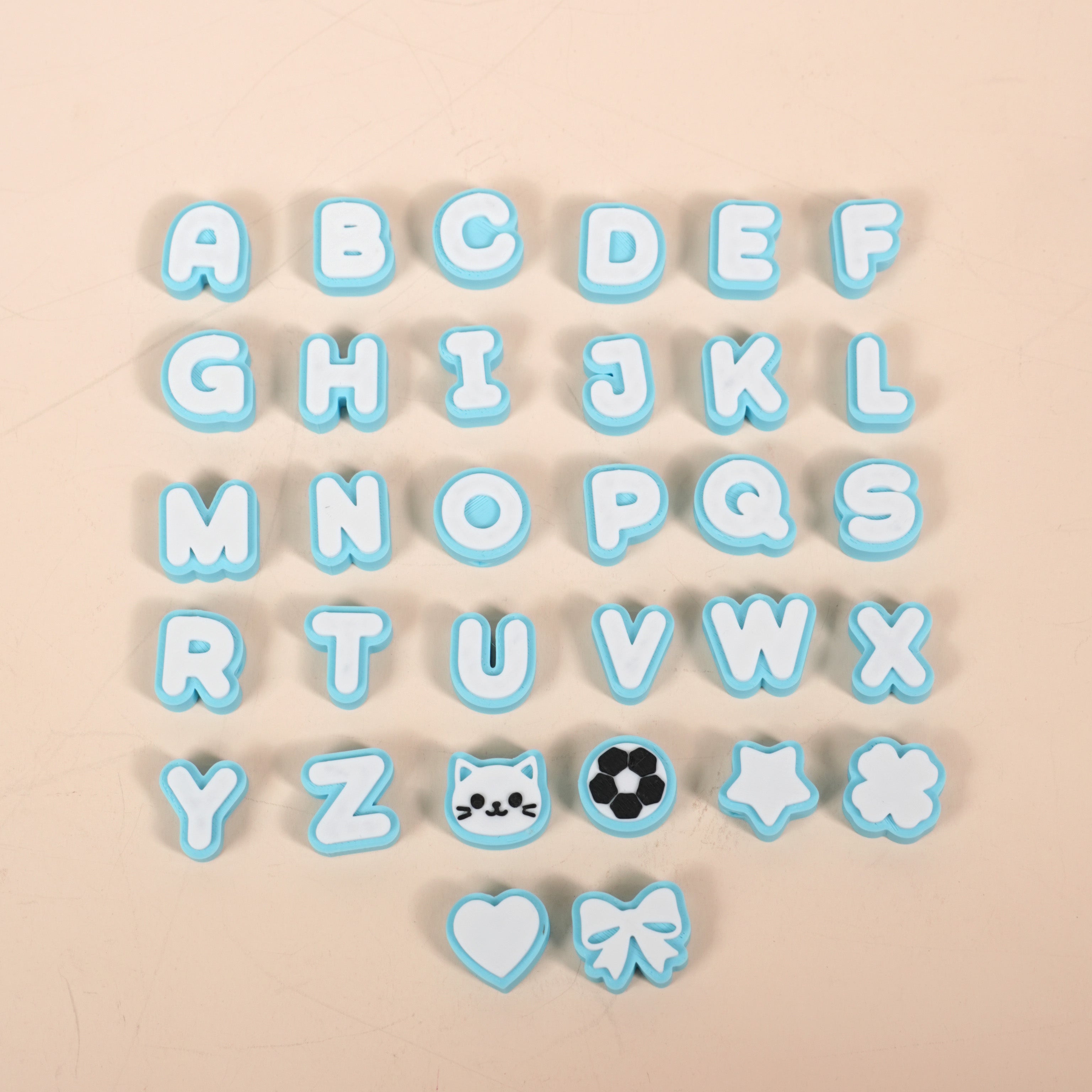 Charm Chữ Đục Mini Trang Trí Keychain - Charm Chữ Cái Pastel Tự Lắp Tên Cá Nhân Hoá