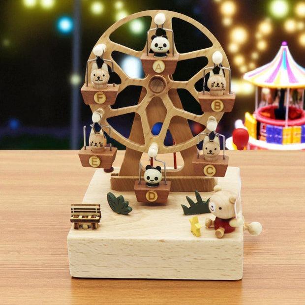 Hộp gỗ phát nhạc, hộp gỗ vòng đu quay chuyển động, hộp phát nhạc lưu niệm, Hộp nhạc khắc tên, quà tặng hộp gỗ phát nhạc cá nhân hóa - MSC001