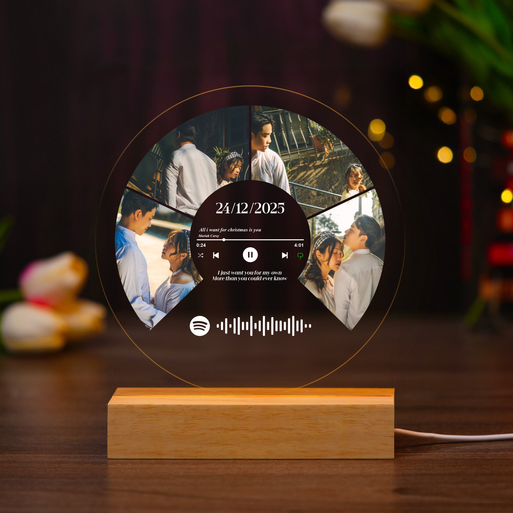 ĐÈN NGỦ QUÀ CƯỚI - Thiết kế theo yêu cầu - Đèn LED 3D trang trí phòng, quà tặng đặc biệt