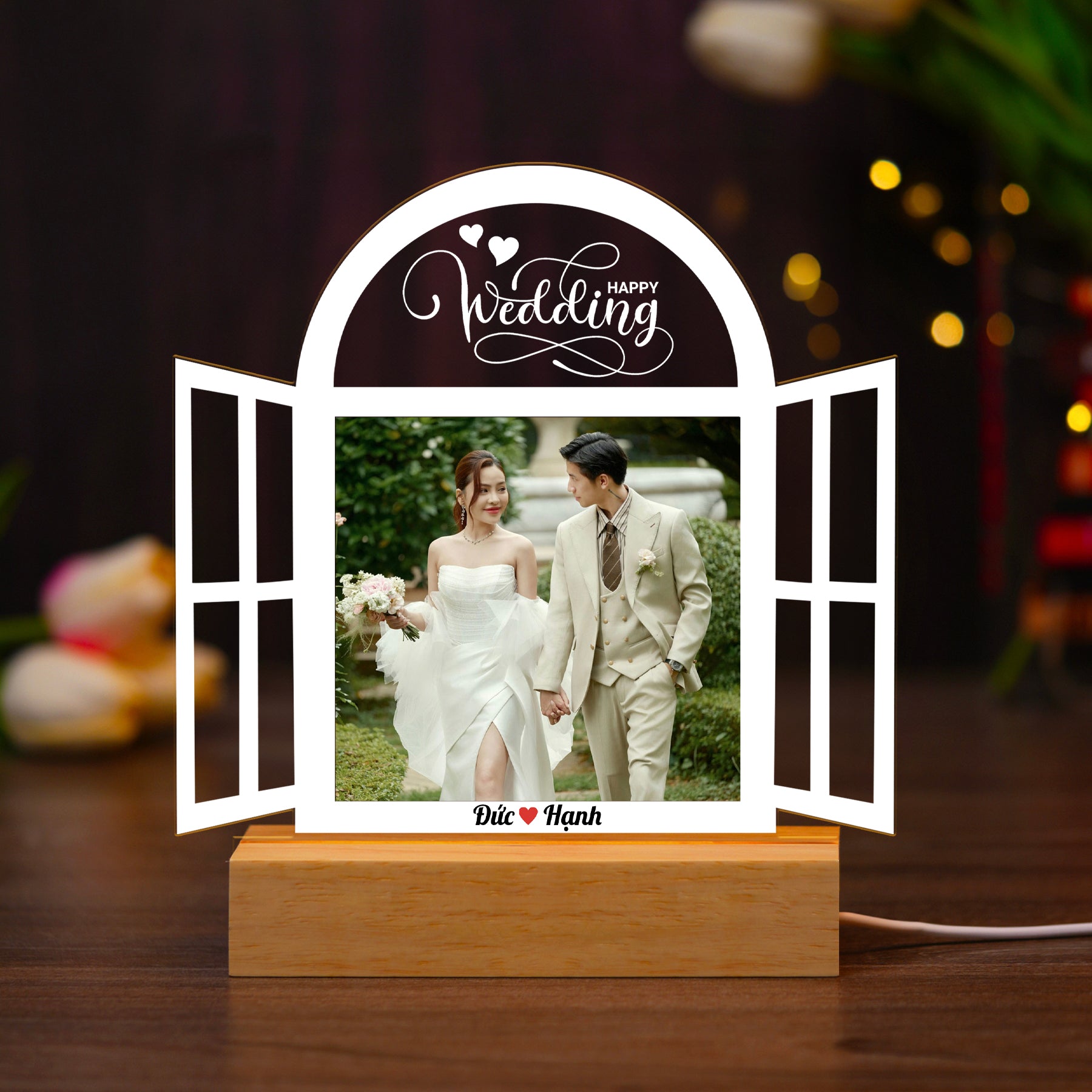 ĐÈN NGỦ QUÀ CƯỚI - Thiết kế theo yêu cầu - Đèn LED 3D trang trí phòng, quà tặng đặc biệt