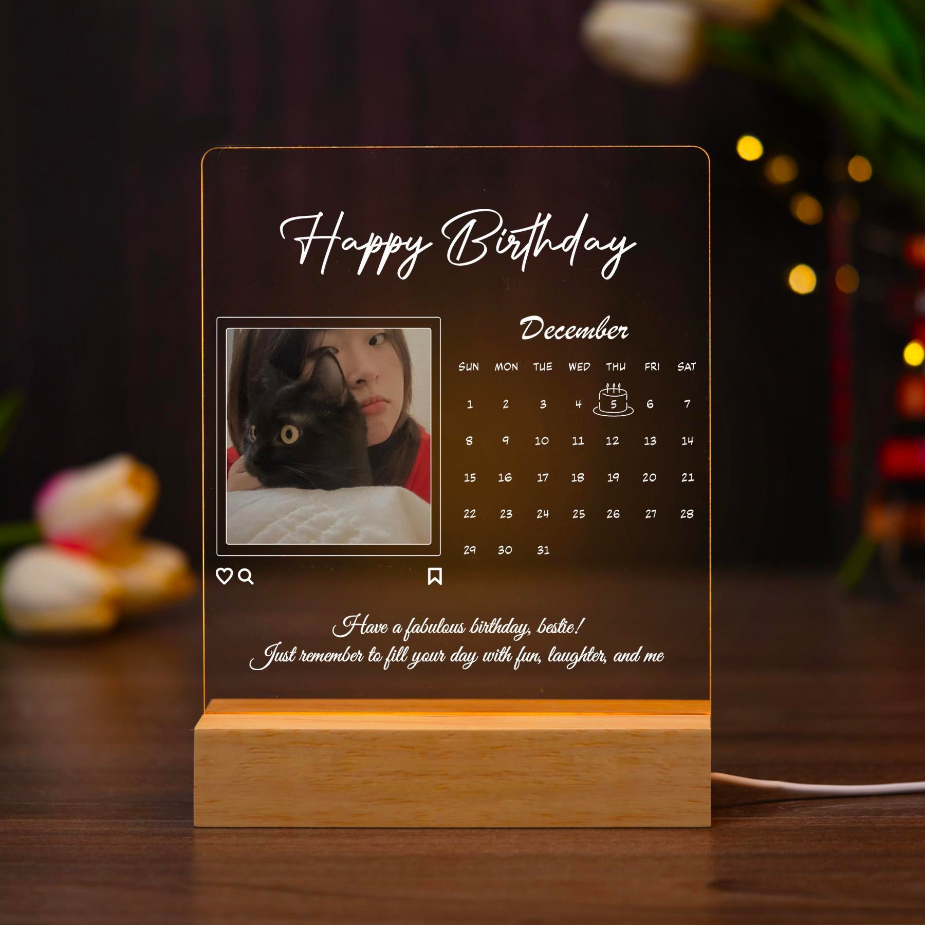 ĐÈN NGỦ SINH NHẬT - Thiết kế theo yêu cầu - Đèn LED 3D trang trí phòng, quà tặng đặc biệt