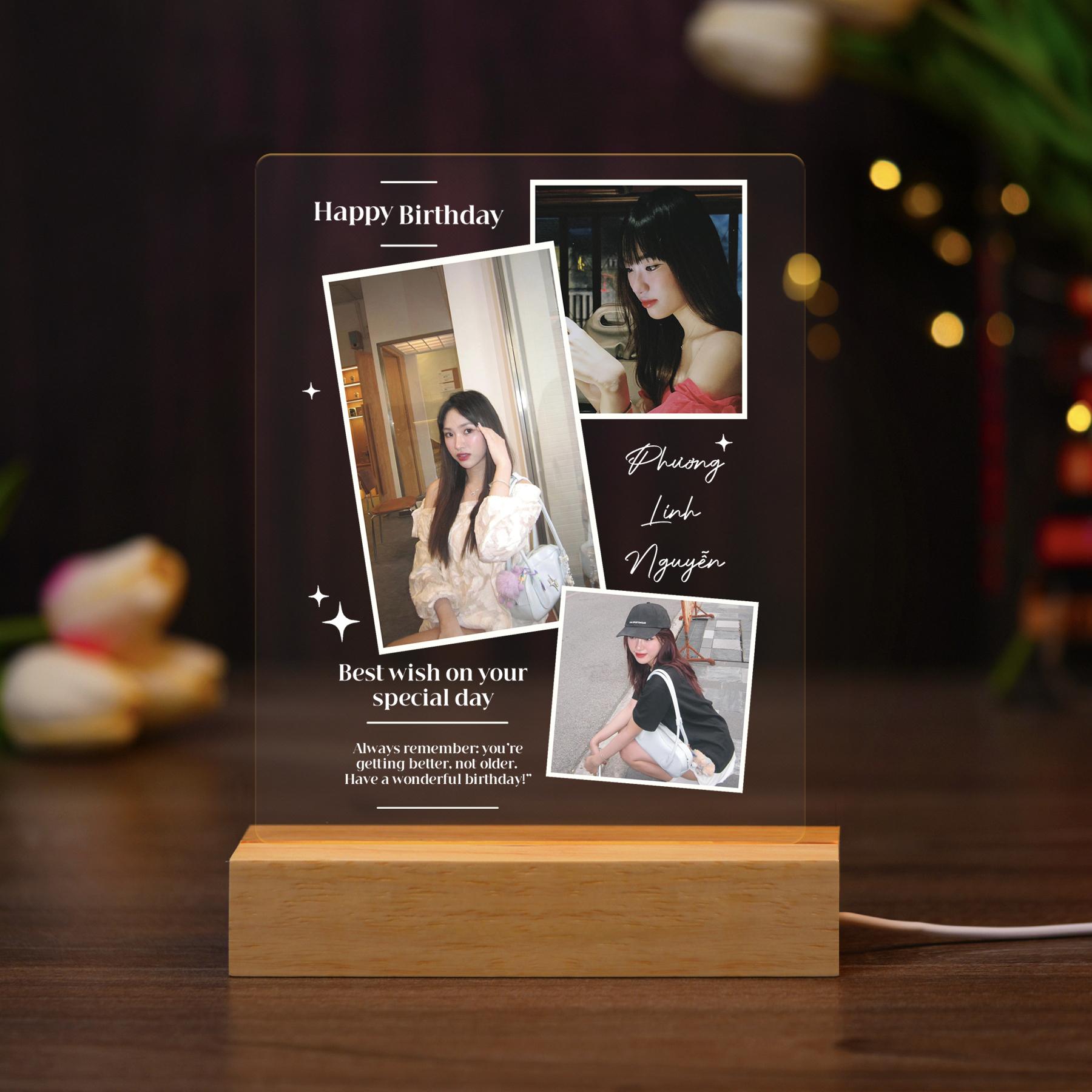 ĐÈN NGỦ SINH NHẬT - Thiết kế theo yêu cầu - Đèn LED 3D trang trí phòng, quà tặng đặc biệt