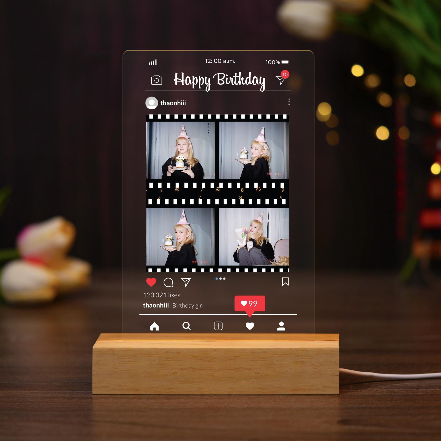 ĐÈN NGỦ SINH NHẬT - Thiết kế theo yêu cầu - Đèn LED 3D trang trí phòng, quà tặng đặc biệt